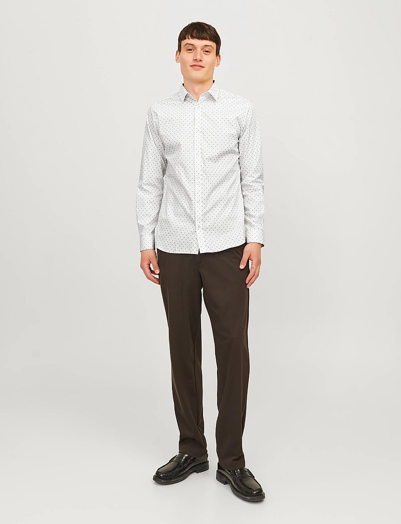 Jack & Jones - JJJOE PRINT SHIRT LS AW24 - mönstrade skjortor - white - 0