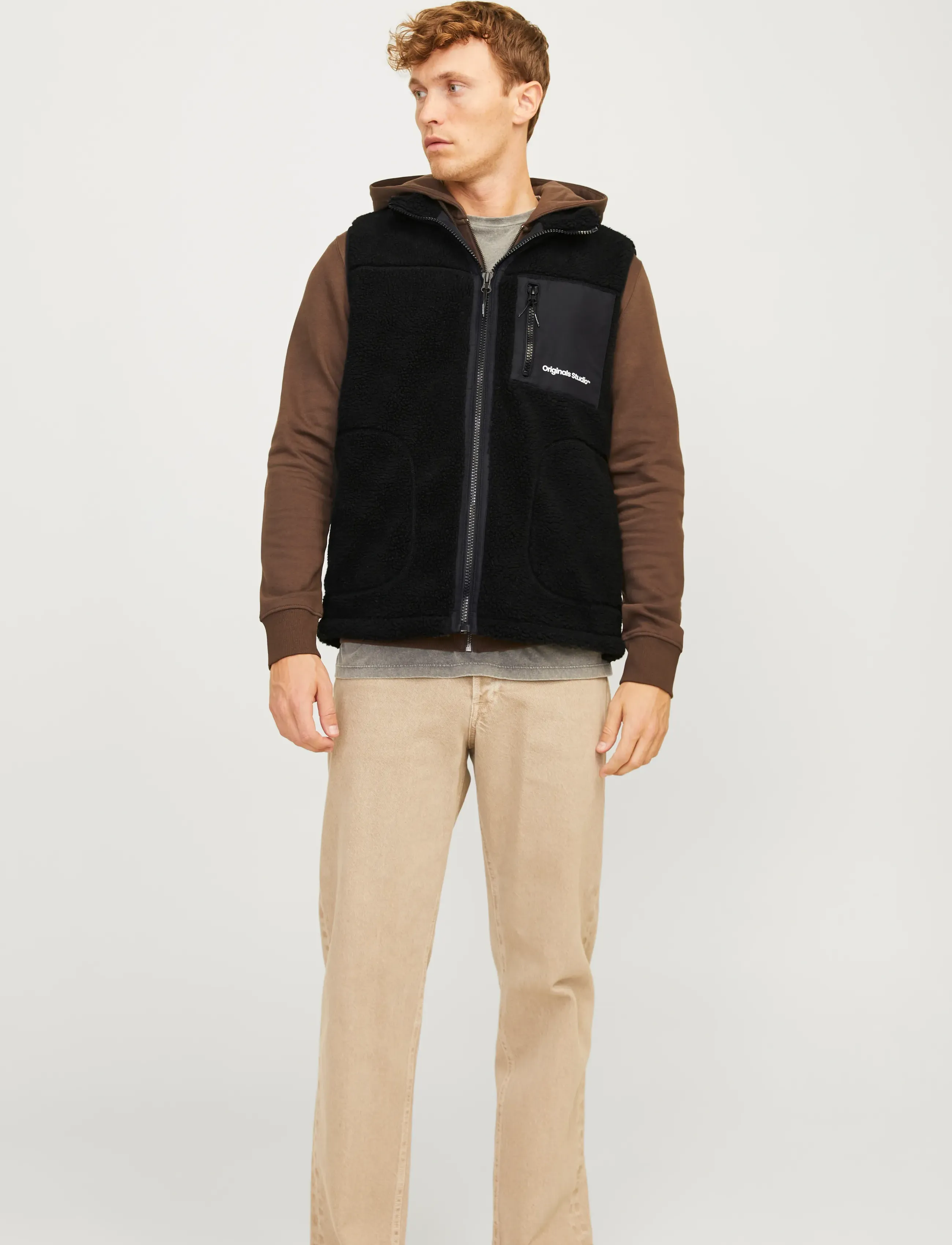 Jack & Jones Jorvesterbro Teddy Bodywarmer Aw24 Noos, XXL, Black, Overtøj > Veste, Herre