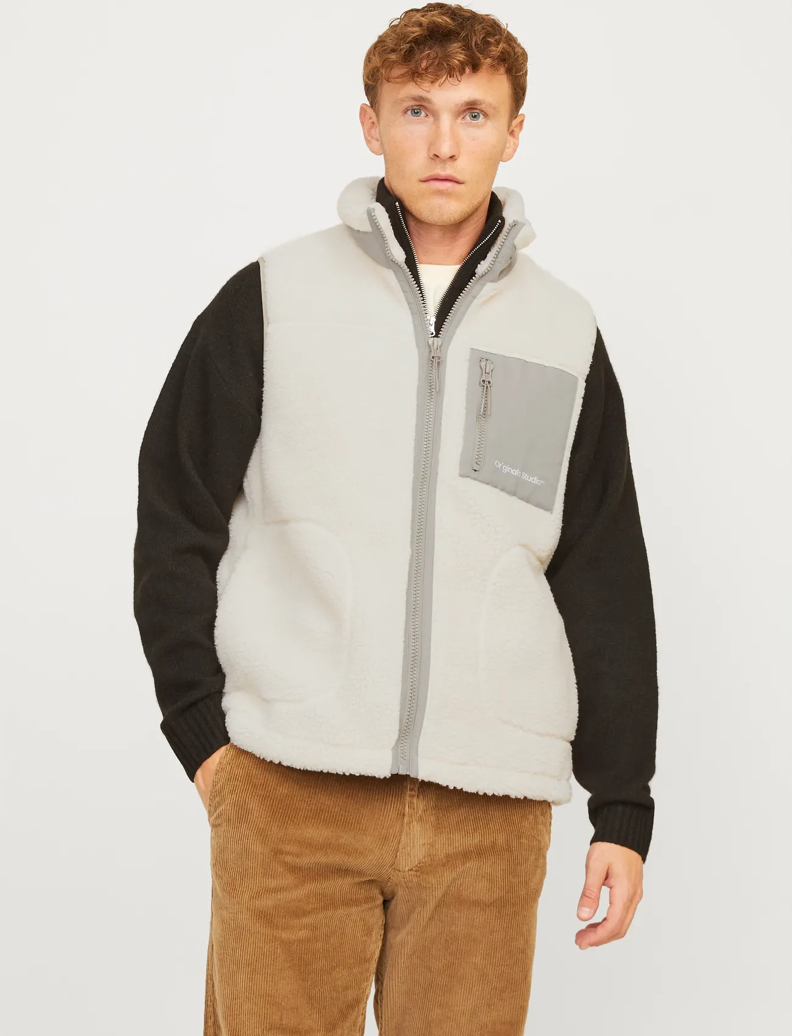 Jack & Jones Jorvesterbro Teddy Bodywarmer Aw24 Noos, L, Cream, Overtøj > Veste, Herre
