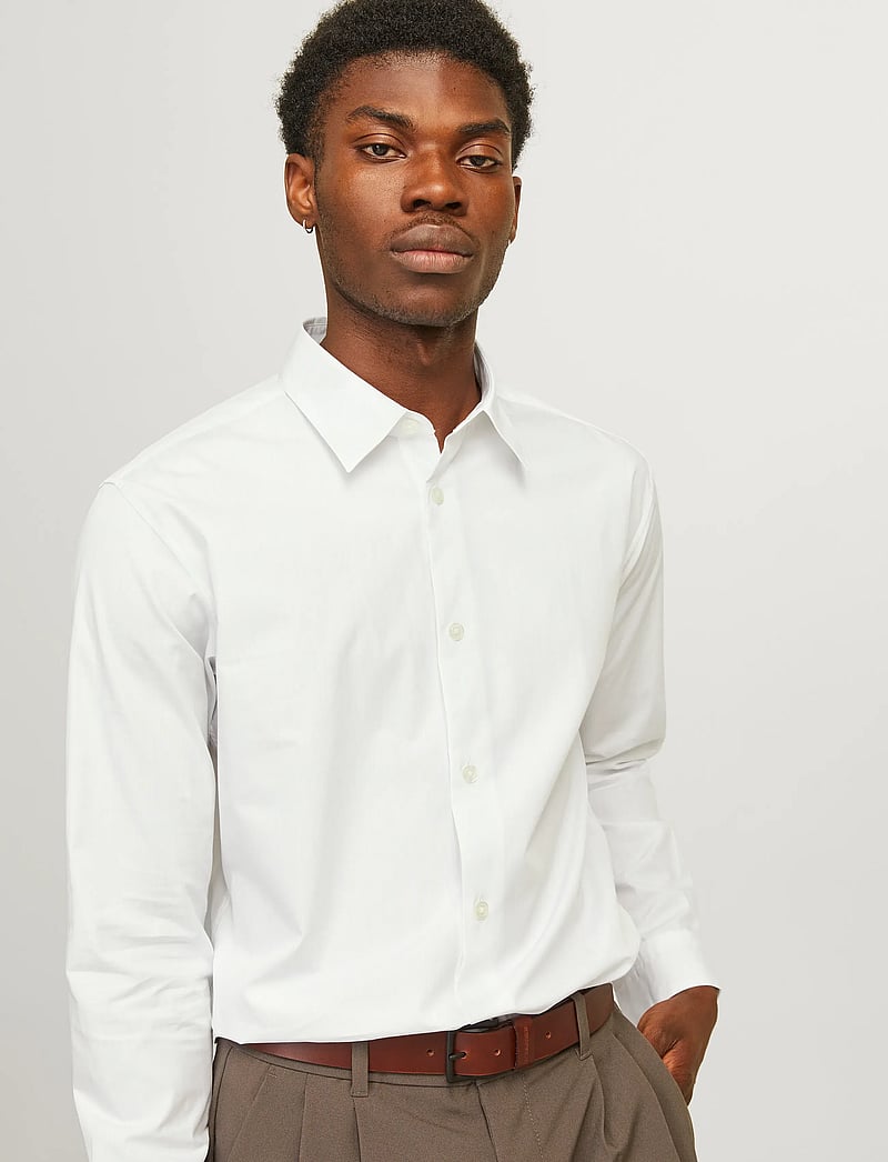 Jack & Jones - JPRBLABUSHWICK STANLEY SHIRT L/S SN - randiga skjortor - bright white - 5