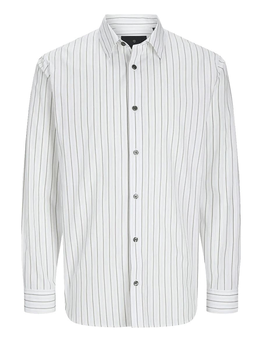 Jack & Jones - JPRBLABUSHWICK STANLEY SHIRT L/S SN - strīpaini krekli - white - 1