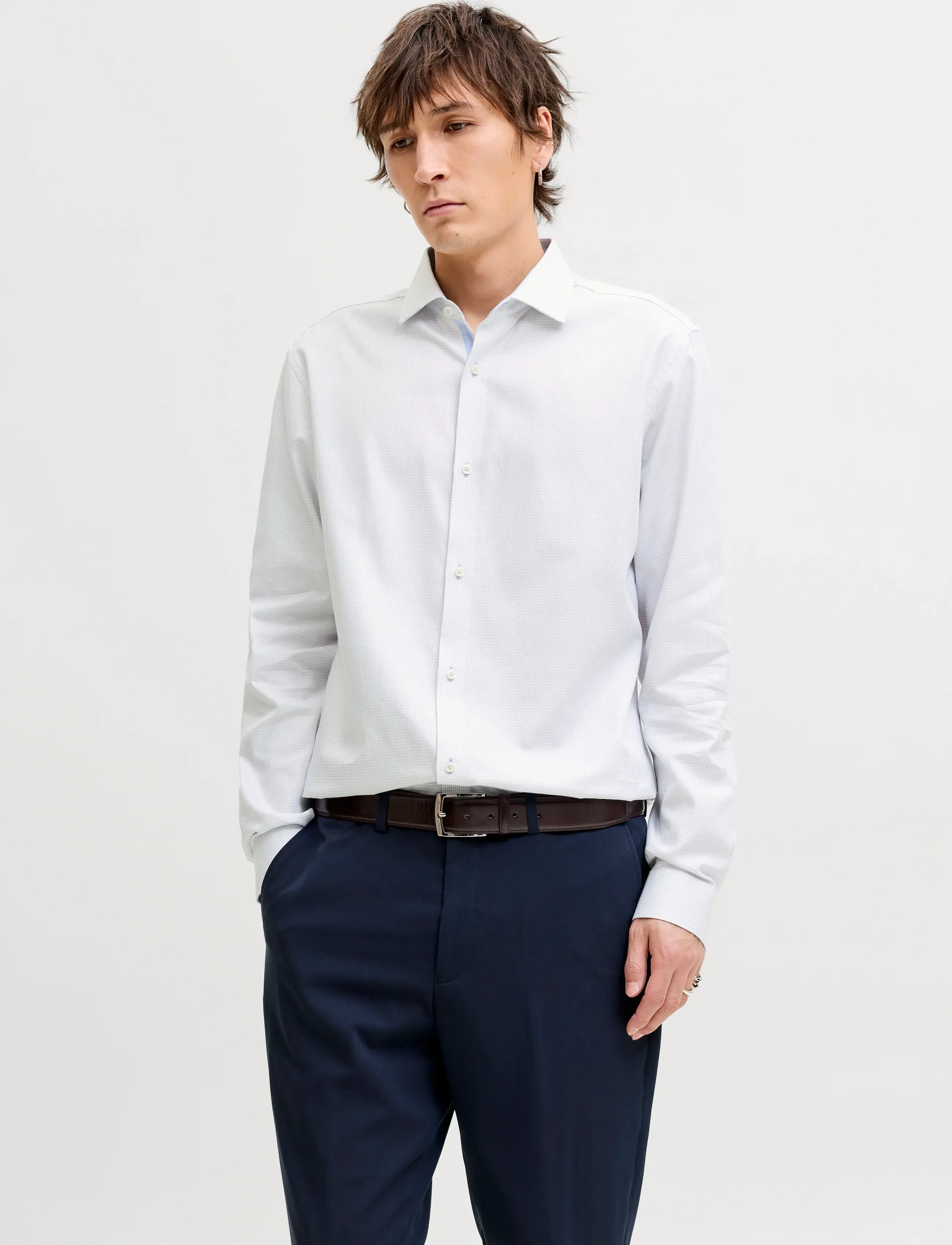 Jack & Jones JPRBLAPARKER DETAIL L/S SHIRT NOOS - Formelle skjorter - CLOUD DANCER / white