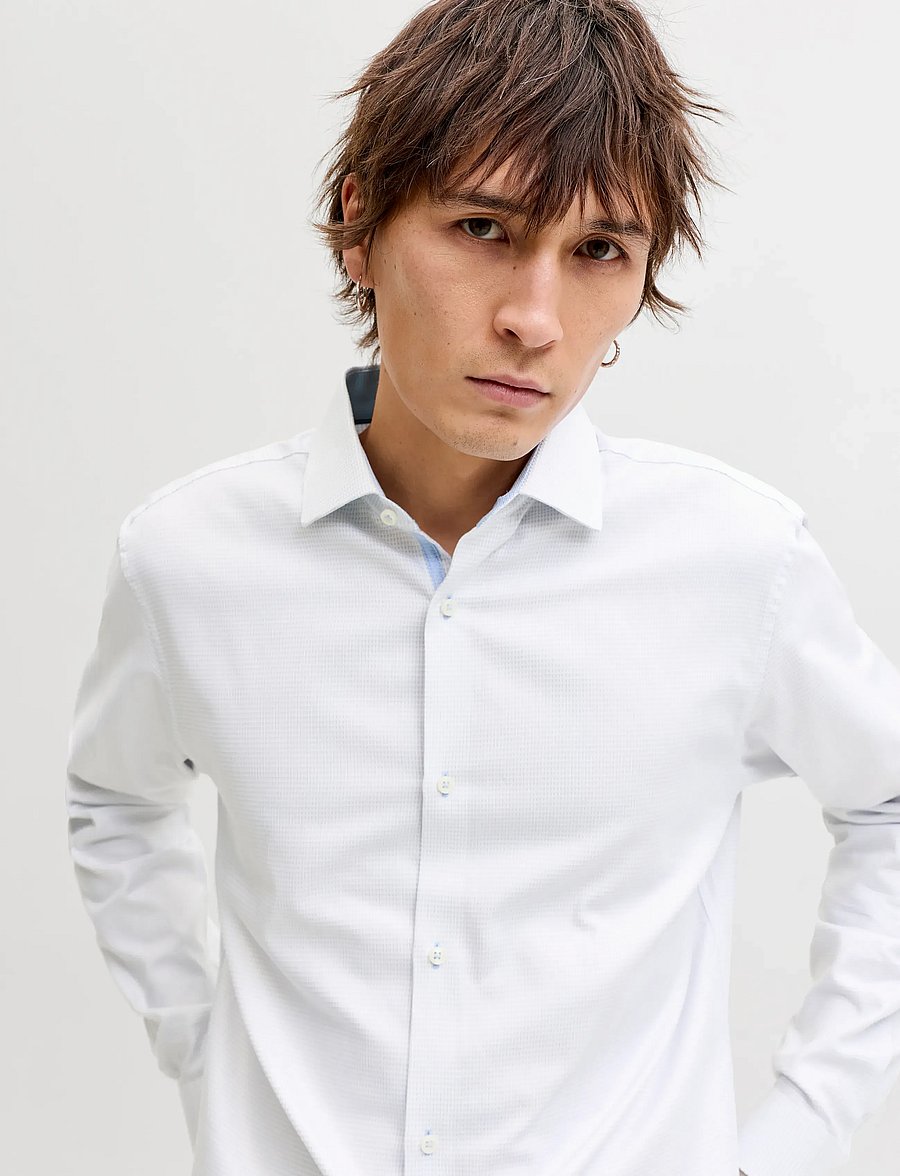Jack & Jones - JPRBLAPARKER DETAIL L/S SHIRT NOOS - formelle hemden - cloud dancer - 5
