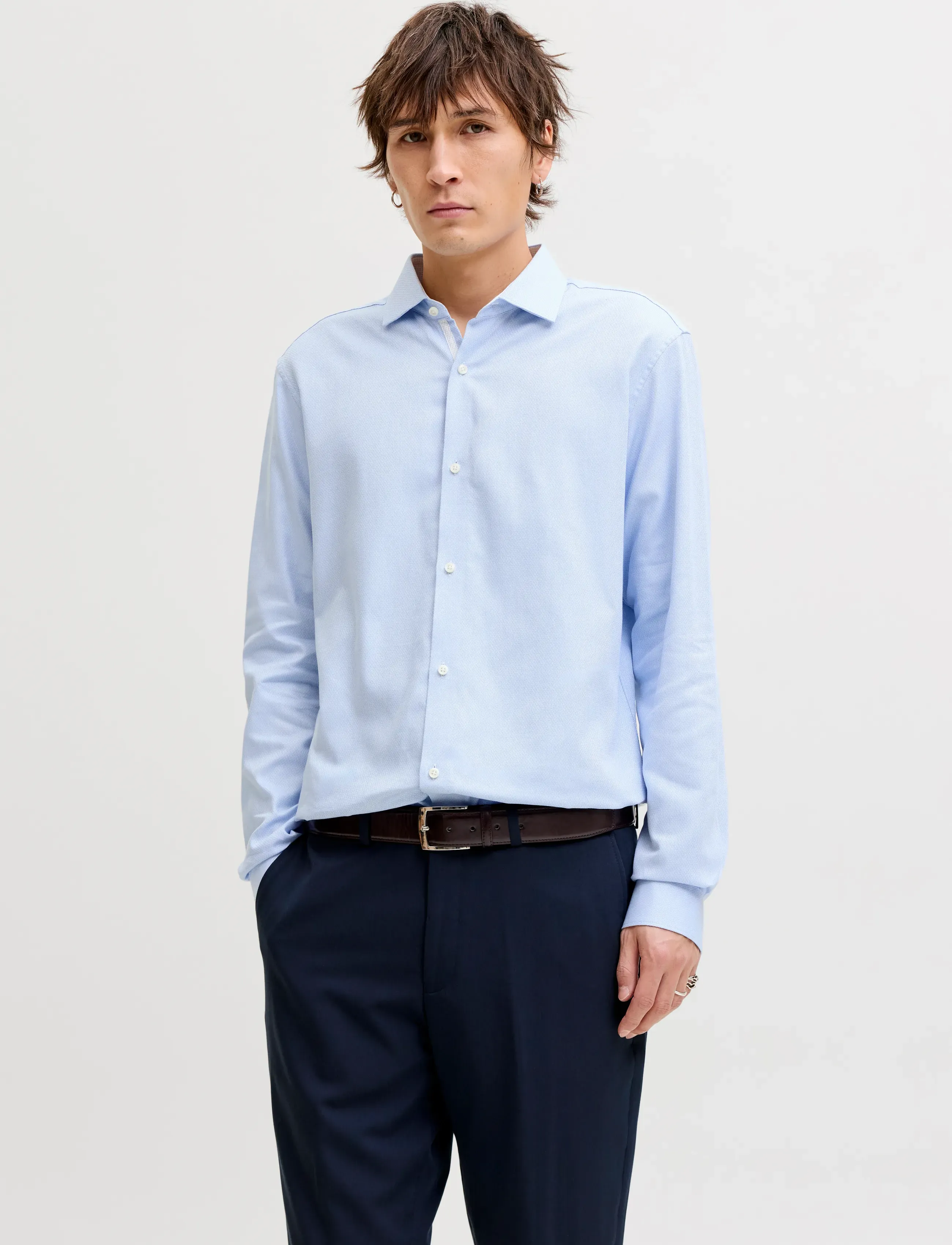 Jack & Jones JPRBLAPARKER DETAIL L/S SHIRT NOOS - Formelle skjorter - FADED DENIM / blue