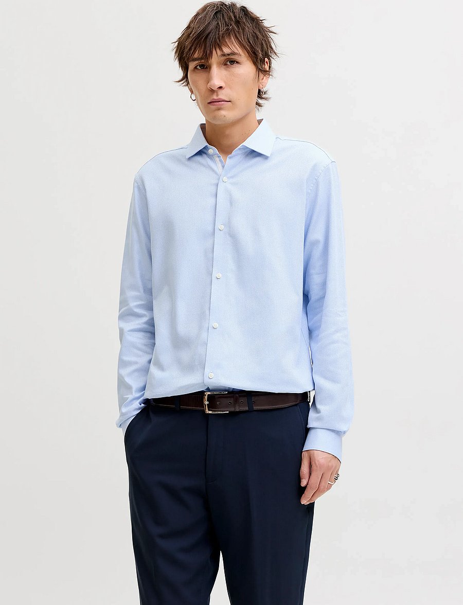 Jack & Jones - JPRBLAPARKER DETAIL L/S SHIRT NOOS - pidulikud särgid - faded denim - 0