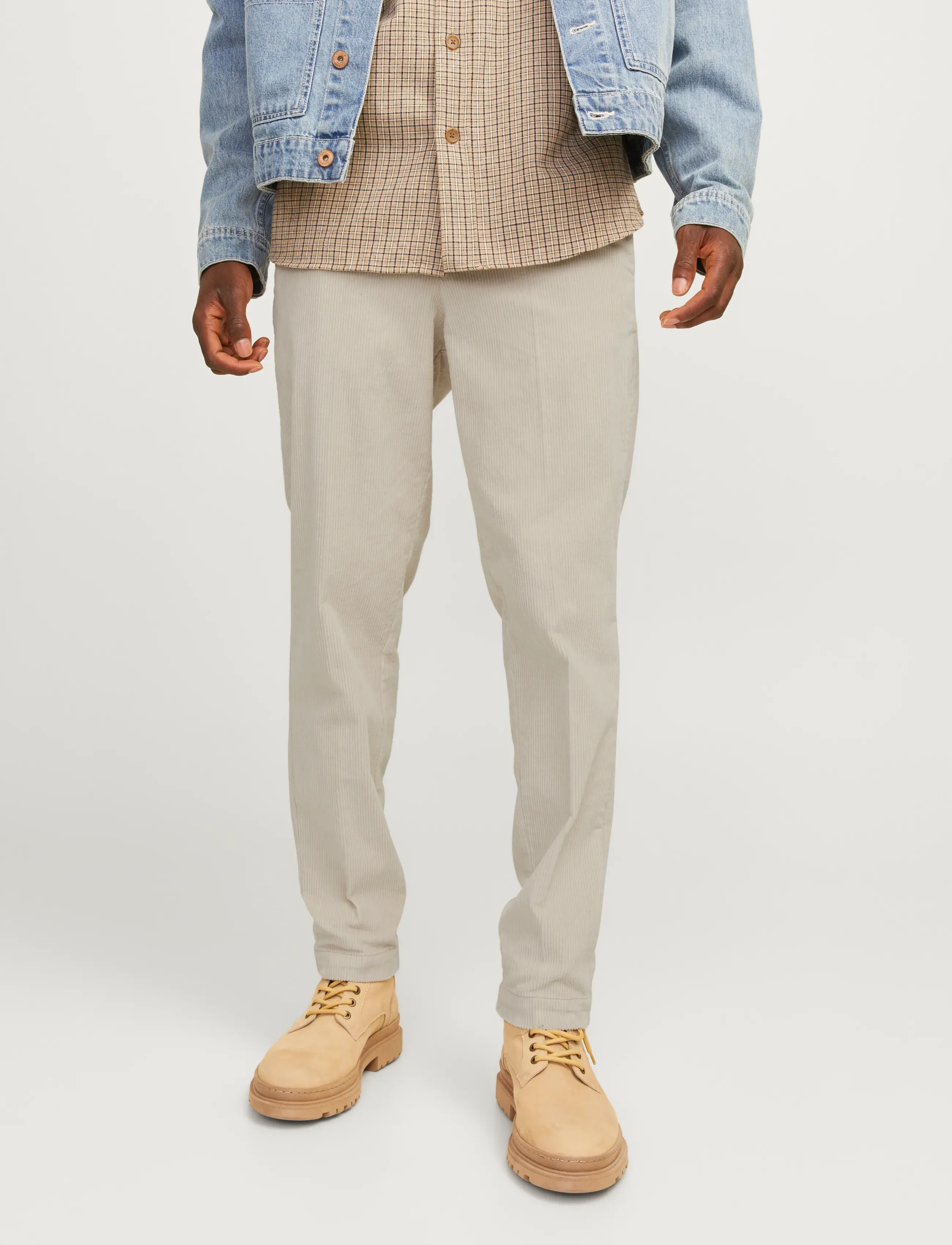 Jack & Jones JPSTACE CORDUROY CHINO SN - Hosen - MOONBEAM / beige