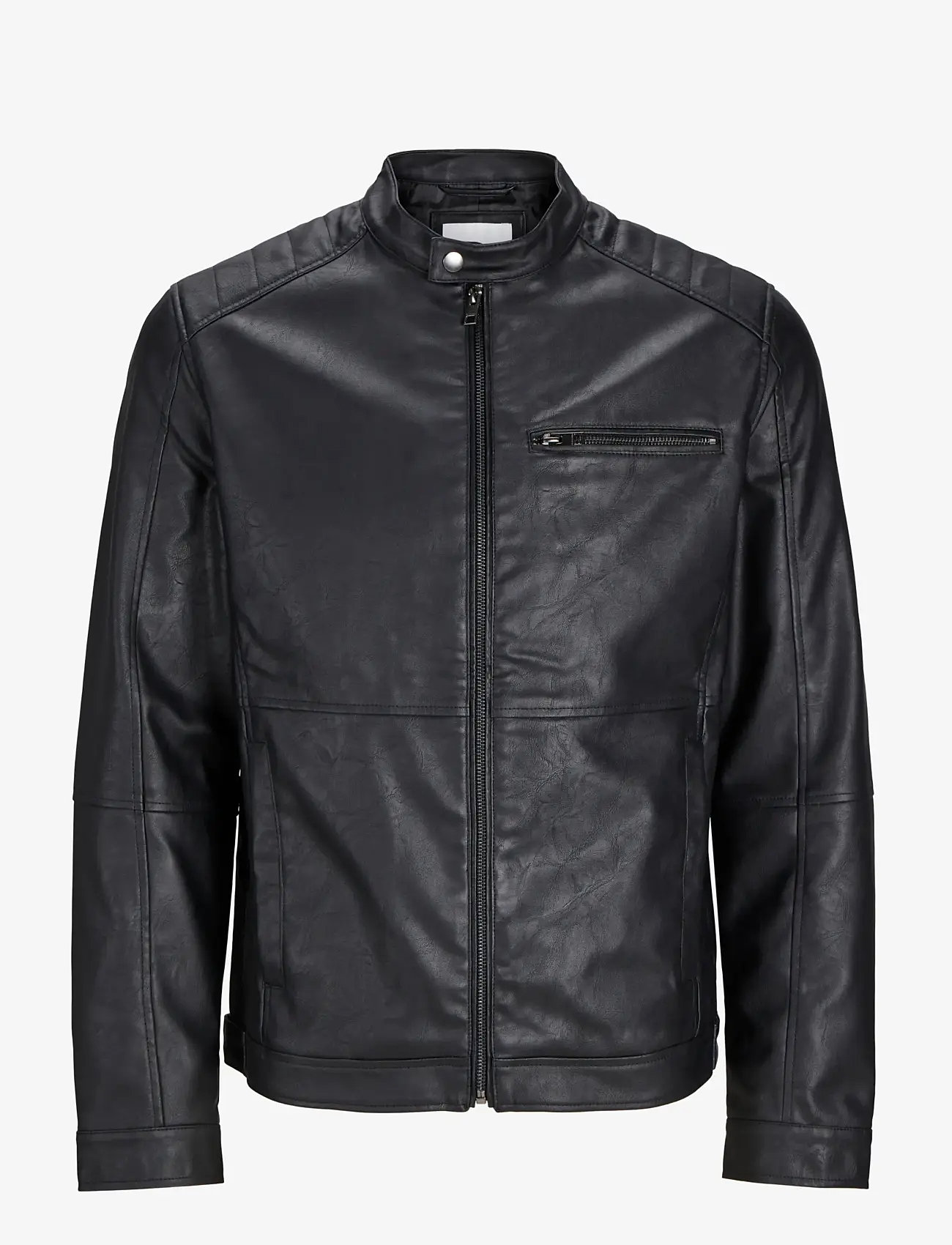 Jack & Jones - JJEDYLAN PU BIKER JACKET NOOS - forårsjakker - black - 1