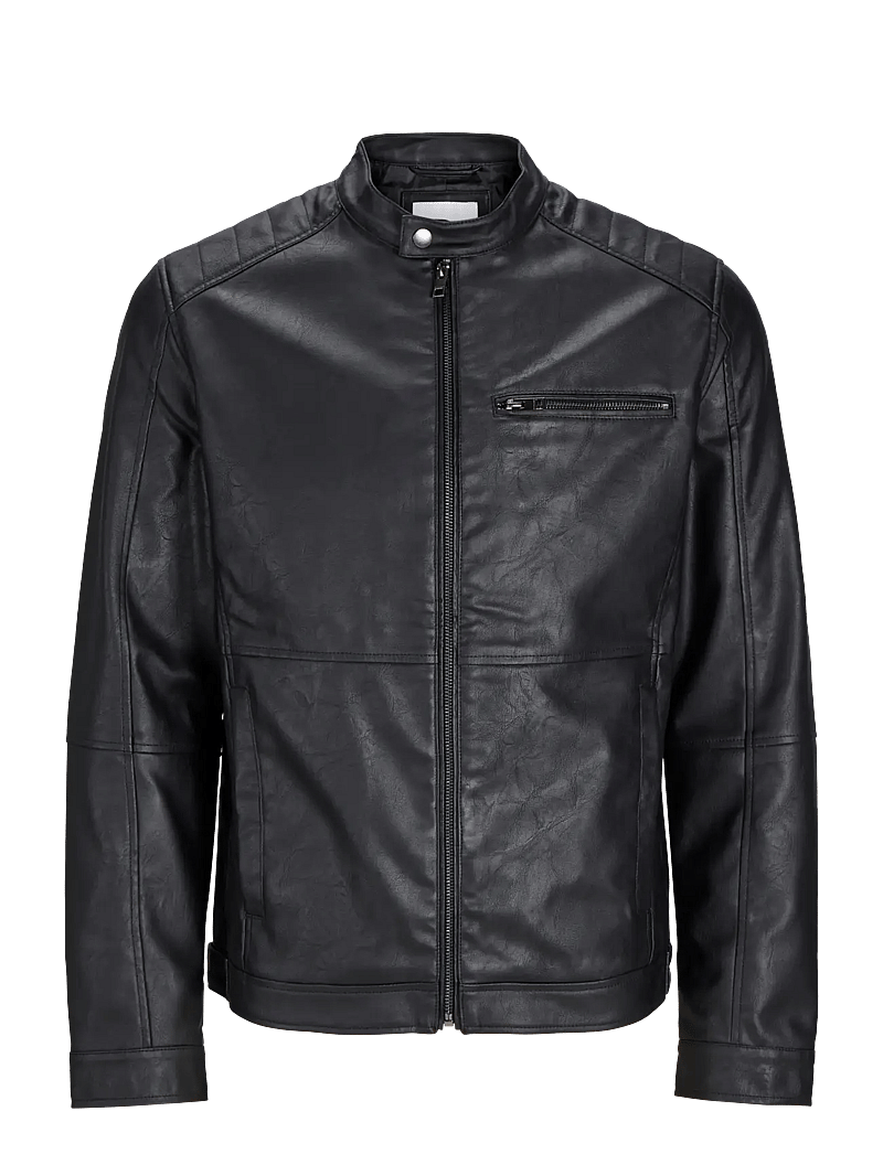 Jack & Jones - JJEDYLAN PU BIKER JACKET NOOS - kevadjoped - black - 1