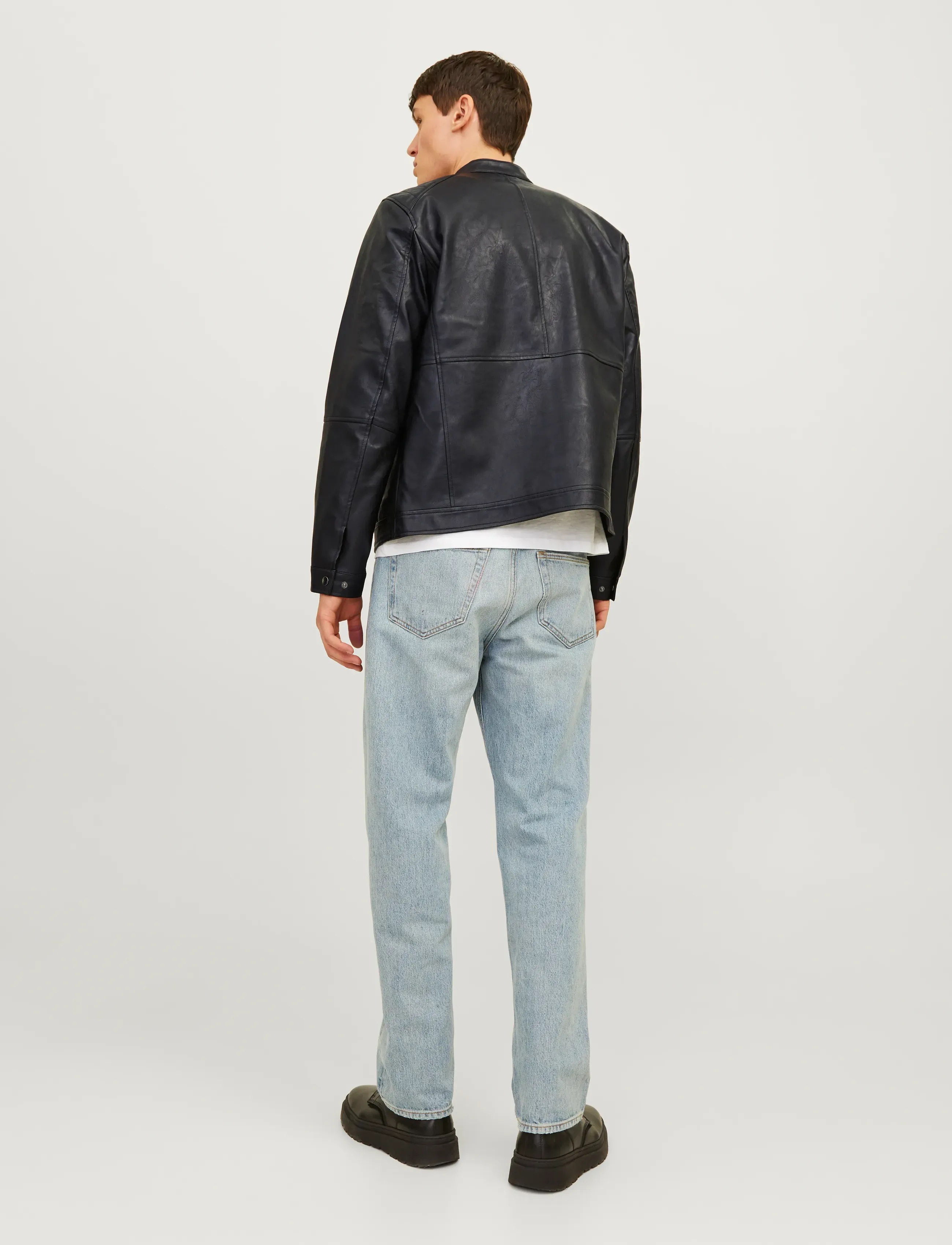 Jack & Jones - JJEDYLAN PU BIKER JACKET NOOS - forårsjakker - black - 2