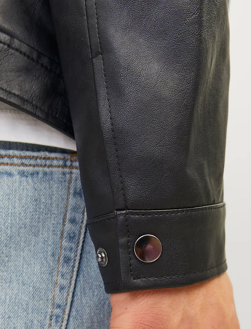 Jack & Jones - JJEDYLAN PU BIKER JACKET NOOS - kevadjoped - black - 4