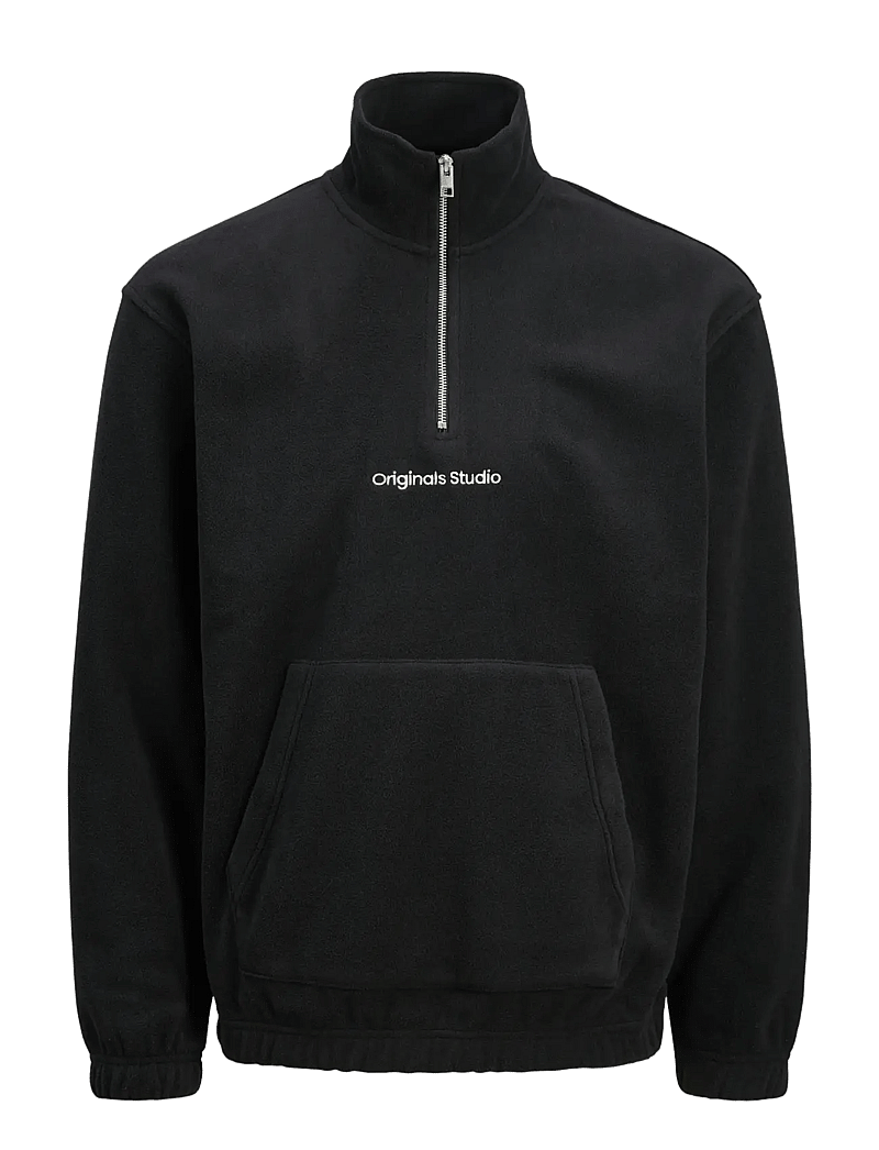 Jack & Jones - JORVESTERBRO FLEECE QUARTER ZIP NOOS - fleece-pullover - black - 1