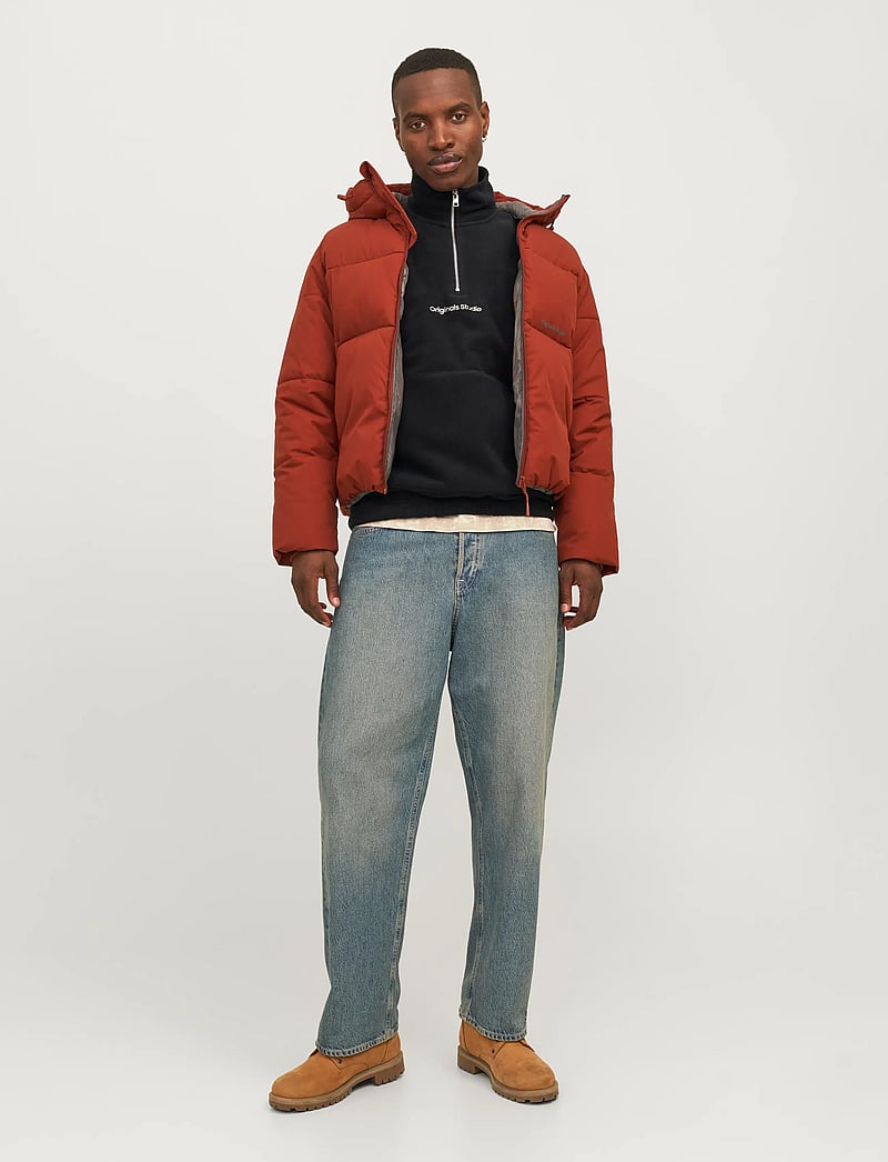 Jack & Jones - JORVESTERBRO FLEECE QUARTER ZIP NOOS - fleece-pullover - black - 0