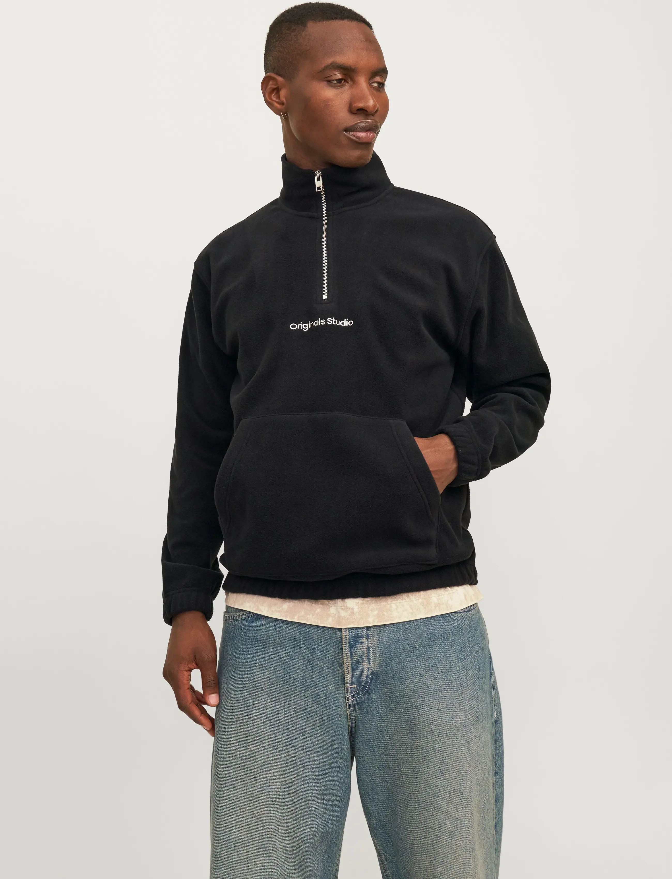 Jack & Jones - JORVESTERBRO FLEECE QUARTER ZIP NOOS - fleecetrøjer - black - 3