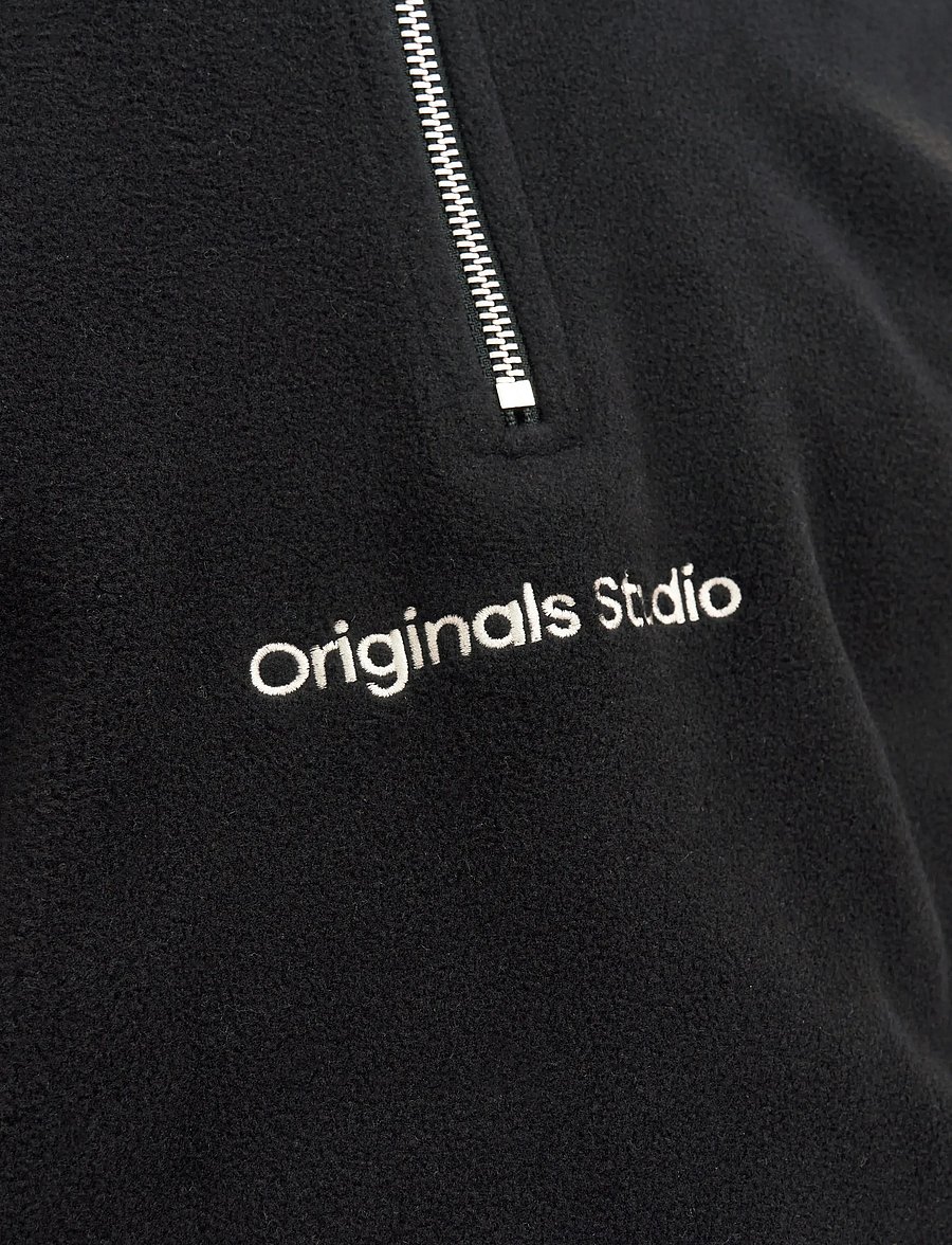 Jack & Jones - JORVESTERBRO FLEECE QUARTER ZIP NOOS - fleece-pullover - black - 5