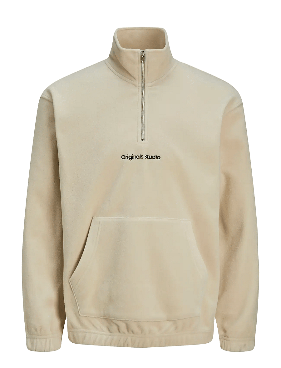 Jack & Jones - JORVESTERBRO FLEECE QUARTER ZIP NOOS - teddy sweaters - oatmeal - 1