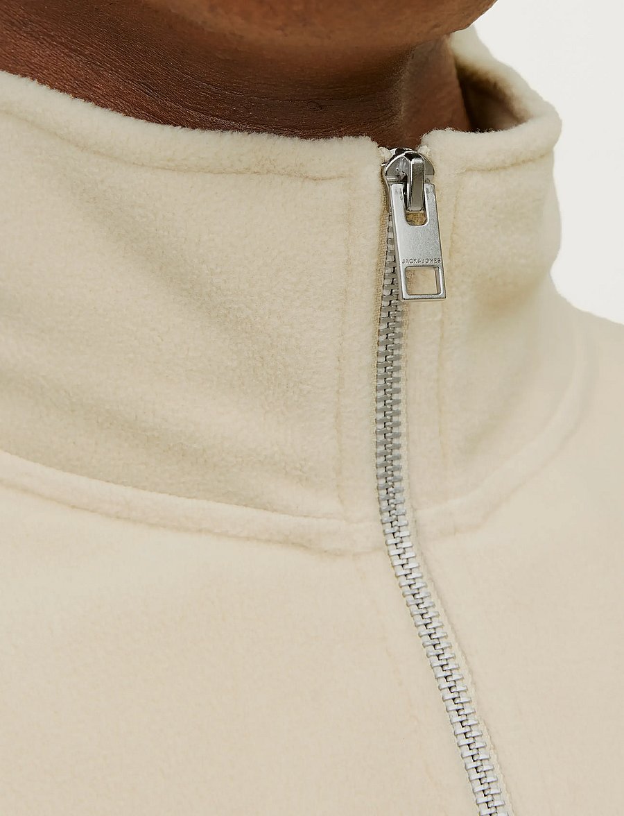 Jack & Jones - JORVESTERBRO FLEECE QUARTER ZIP NOOS - teddy sweaters - oatmeal - 3