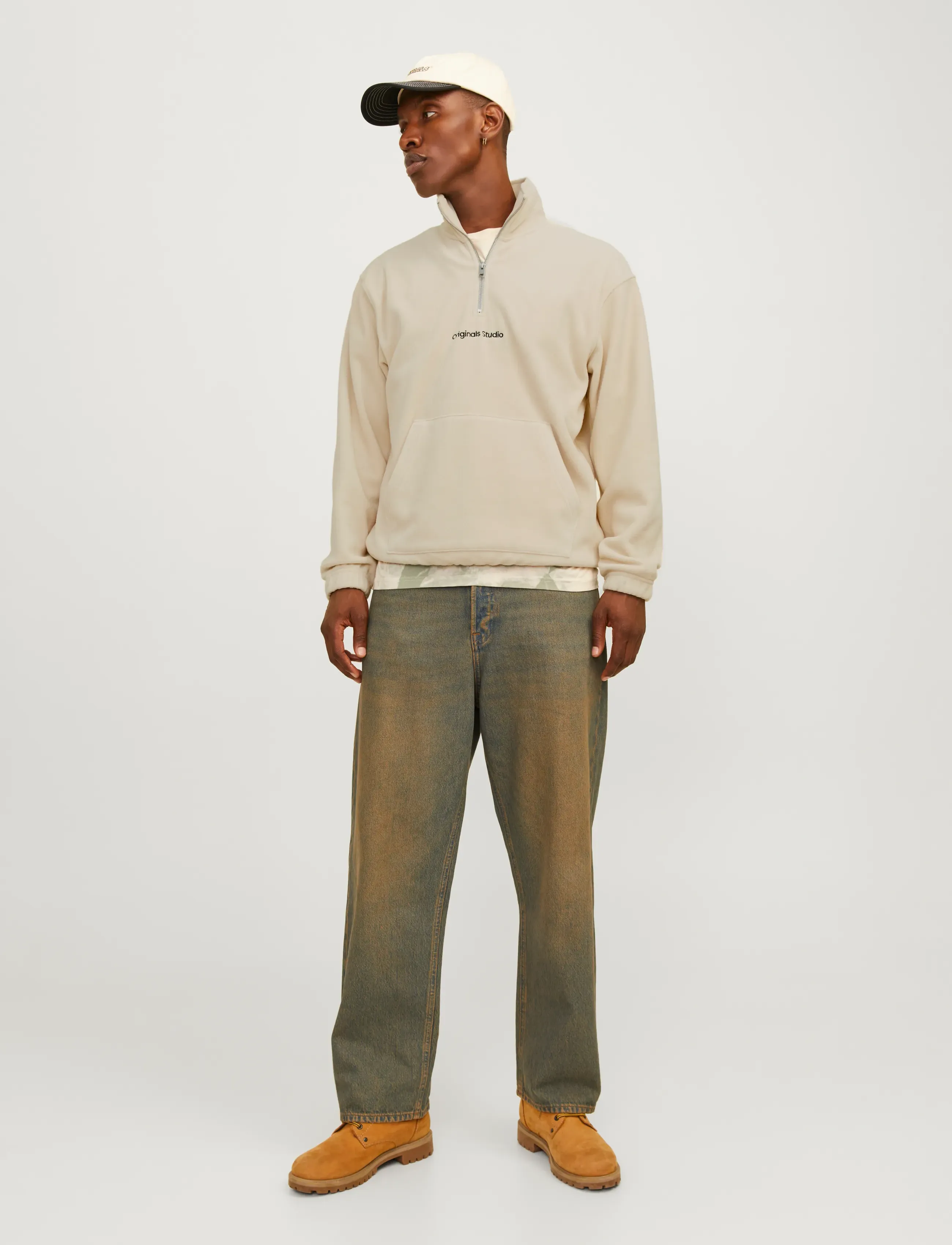 Jack & Jones - JORVESTERBRO FLEECE QUARTER ZIP NOOS - fleece-pullover - oatmeal - 5