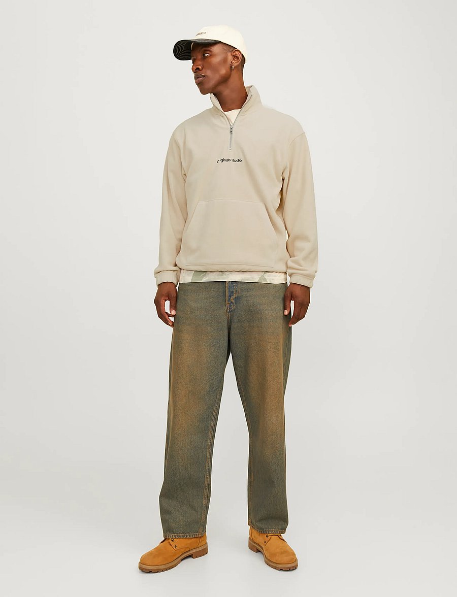 Jack & Jones - JORVESTERBRO FLEECE QUARTER ZIP NOOS - teddy sweaters - oatmeal - 5