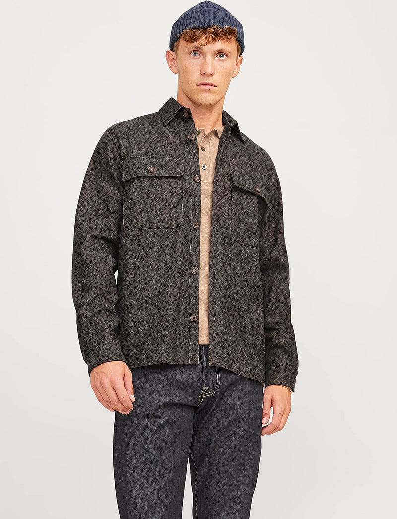 JACK & JONES Jprraymond Melange Solid Ls Overshirt Sn heren Shirt met JACK & JONES Jprraymond Melange Solid Ls Overshirt Sn heren Shirt met