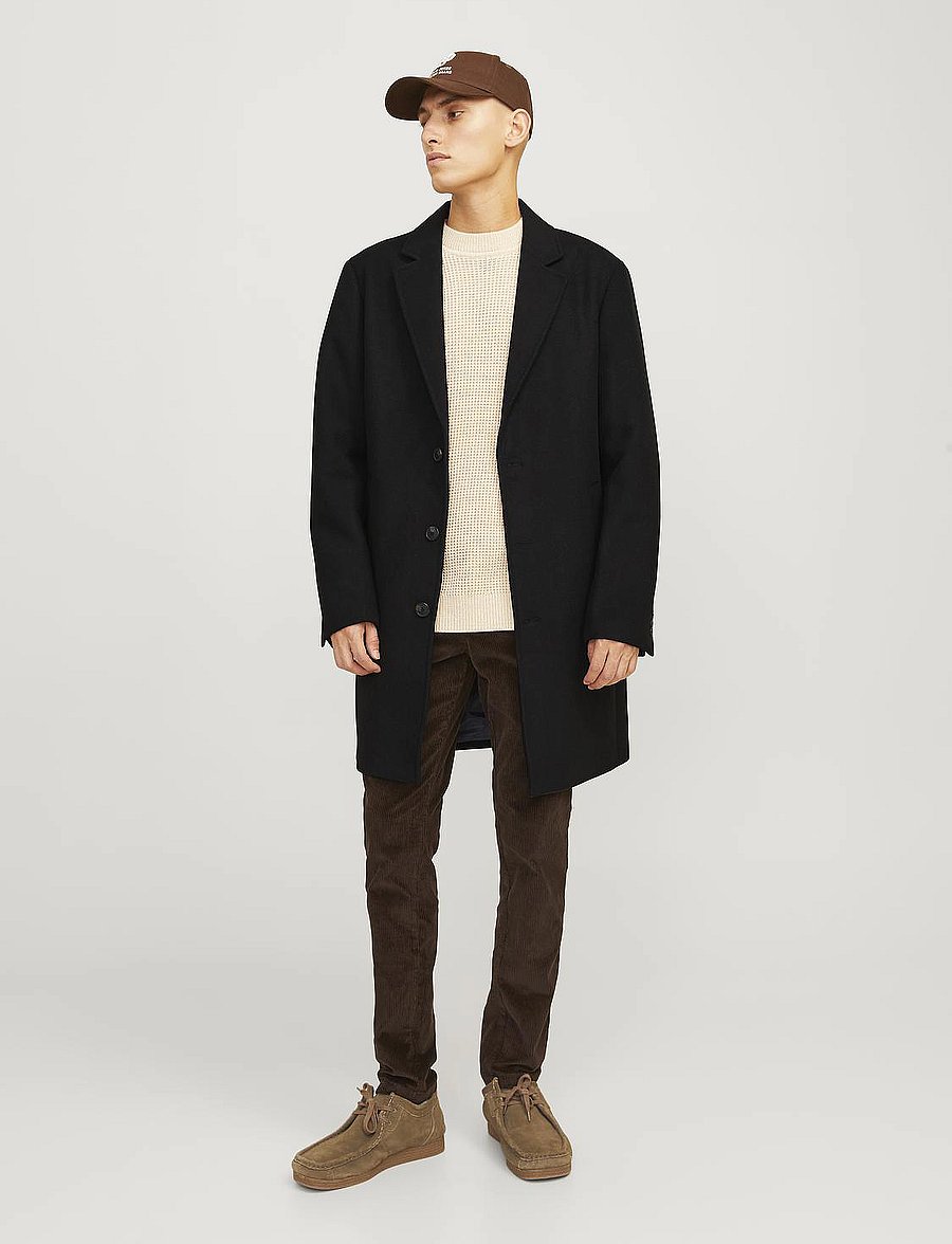 Jack & Jones - JJEHARRISON WOOL BLEND COAT SN - wollmäntel - black - 5