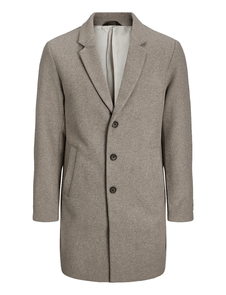 Jack & Jones - JJEHARRISON WOOL BLEND COAT SN - wollen mantels - greige - 1