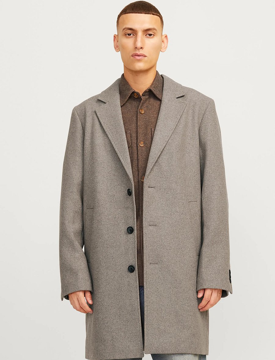Jack & Jones - JJEHARRISON WOOL BLEND COAT SN - wollen mantels - greige - 0