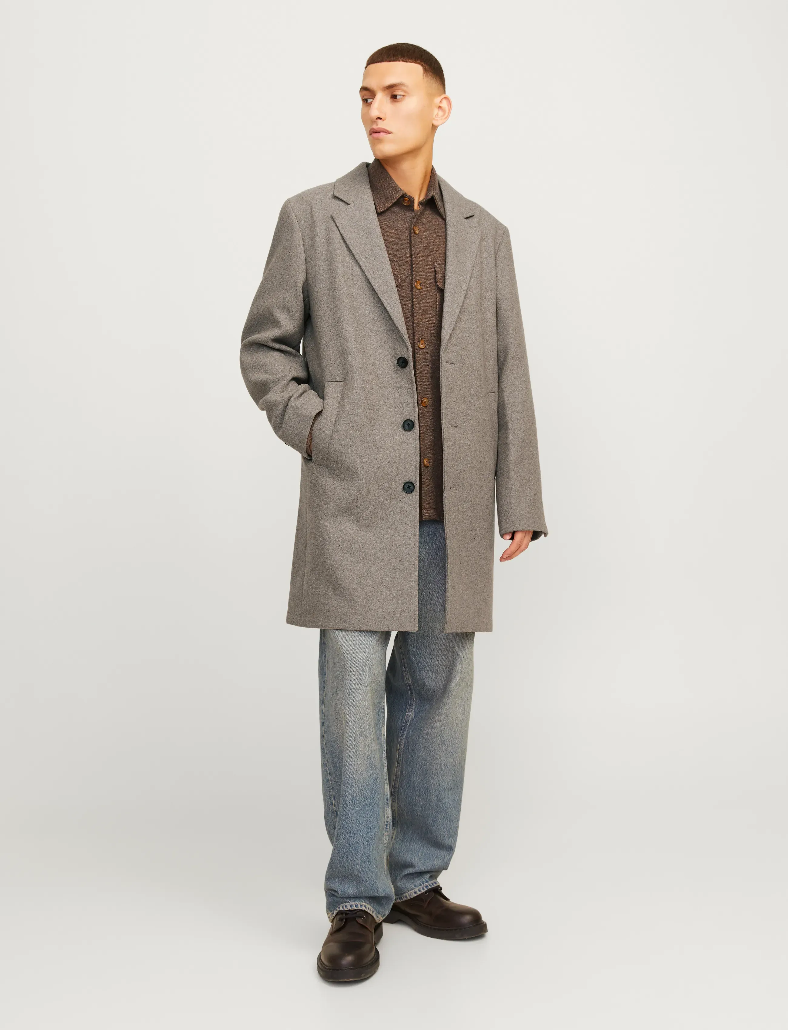 Jack & Jones - JJEHARRISON WOOL BLEND COAT SN - ullrockar - greige - 3