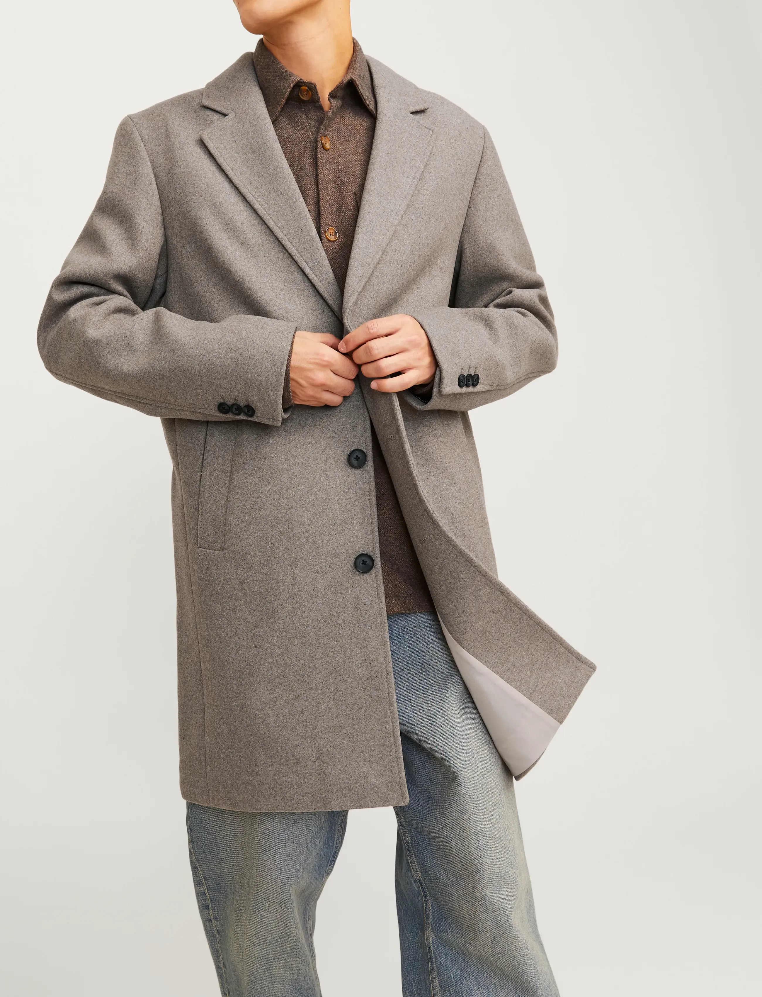 Jack & Jones - JJEHARRISON WOOL BLEND COAT SN - ullrockar - greige - 5