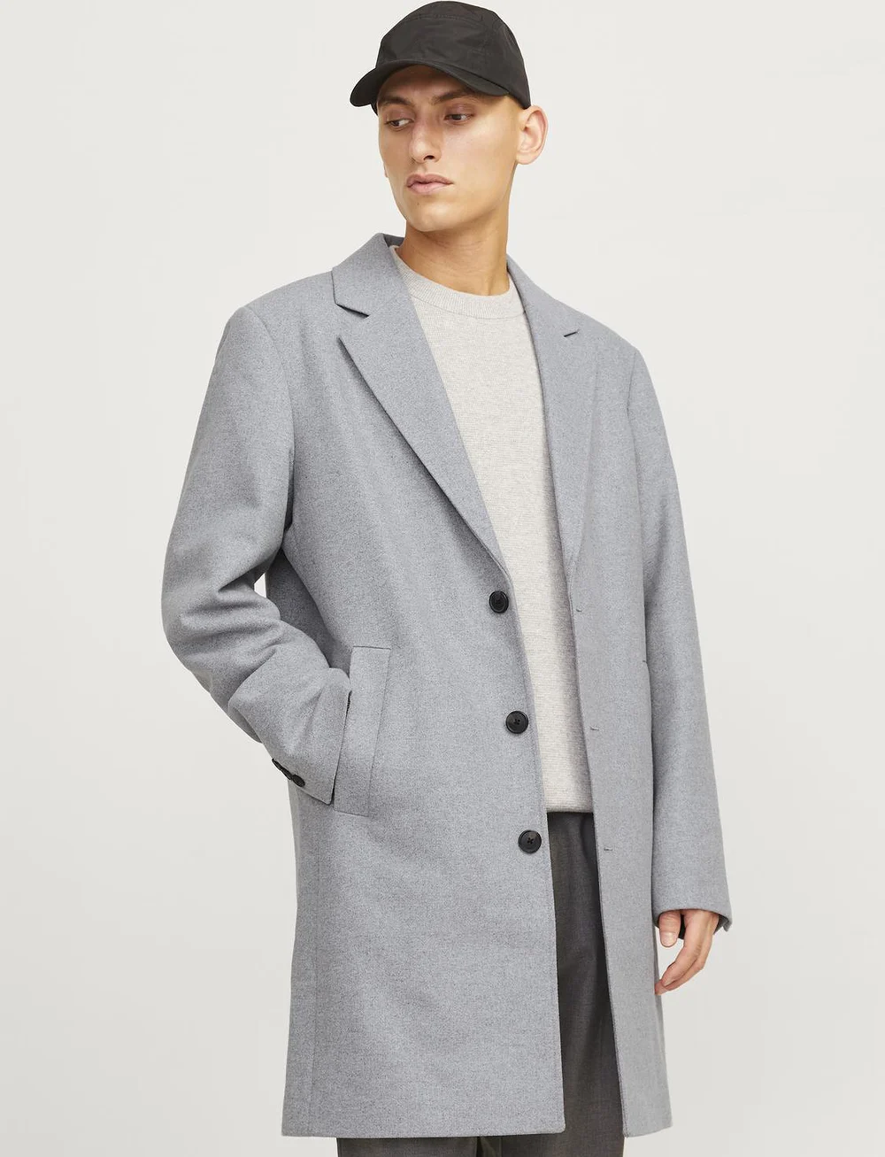 Jack & Jones - JJEHARRISON WOOL BLEND COAT SN - vinterjackor - light grey melange - 0