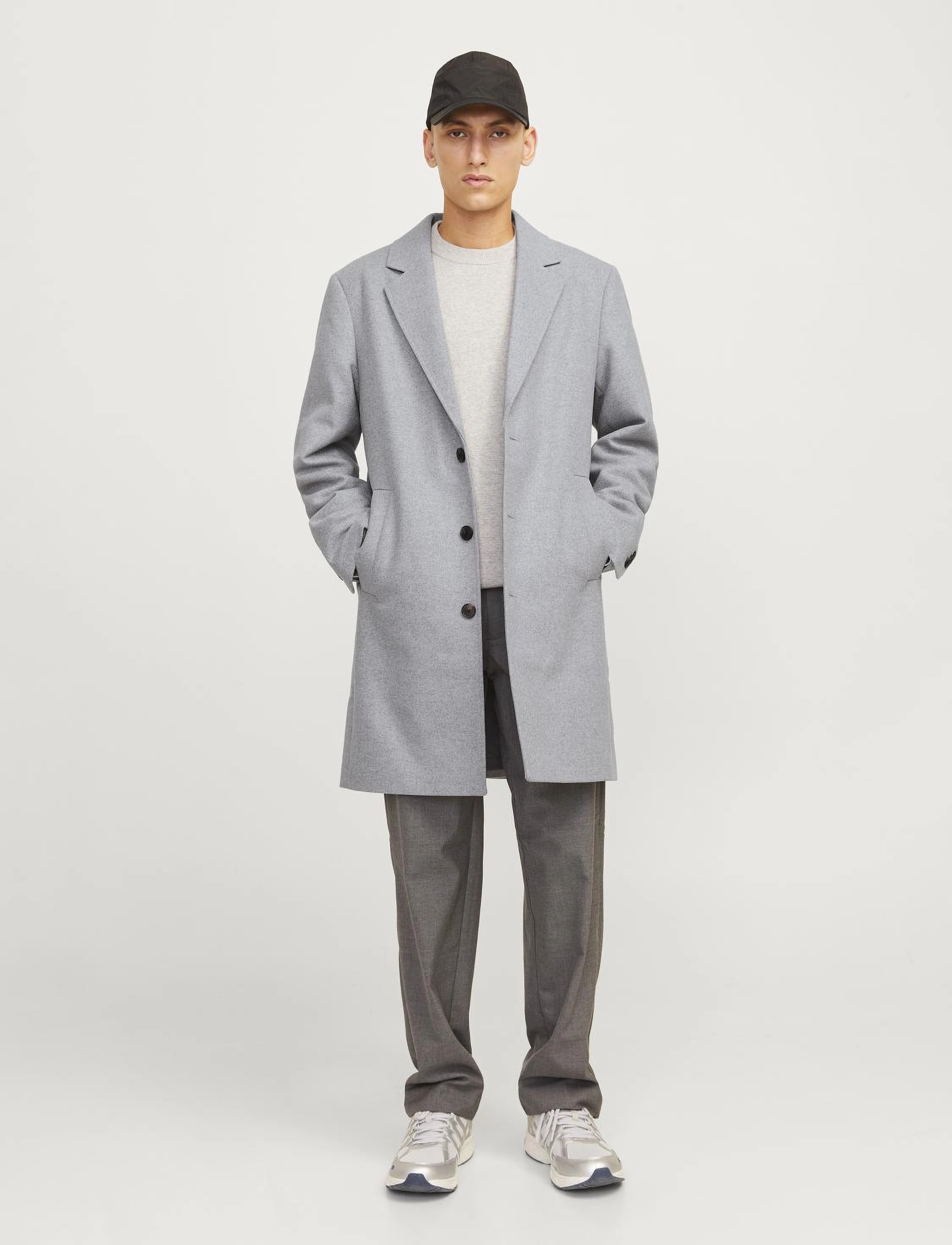 Jack & Jones - JJEHARRISON WOOL BLEND COAT SN - vinterjakker - light grey melange - 3