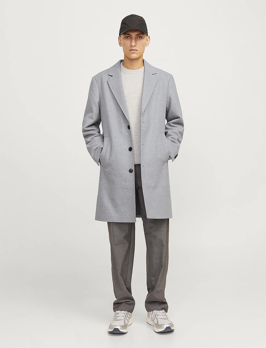 Jack & Jones - JJEHARRISON WOOL BLEND COAT SN - wollmäntel - light grey melange - 3