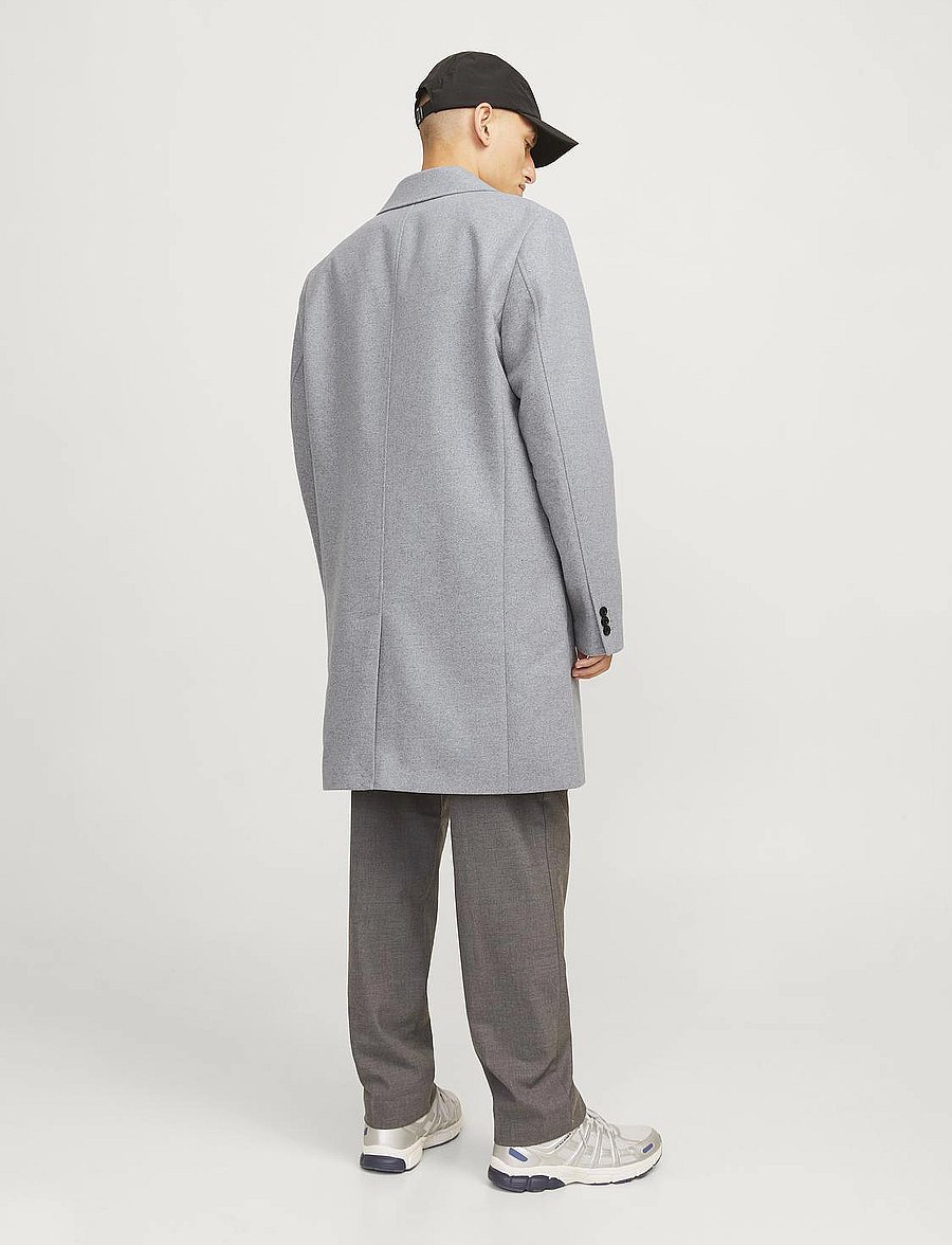 Jack & Jones - JJEHARRISON WOOL BLEND COAT SN - wollmäntel - light grey melange - 4