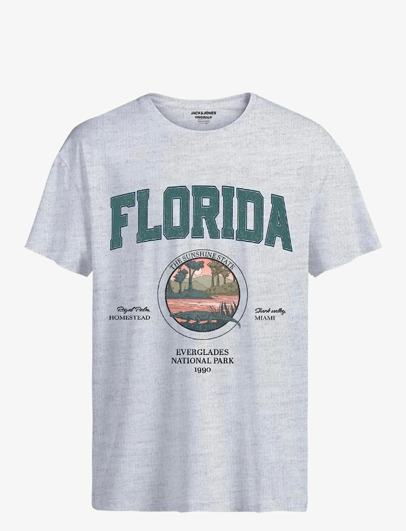 Jack & Jones - JORBRADLEY USSTATE TEE SS STMSS24 - white melange - 0