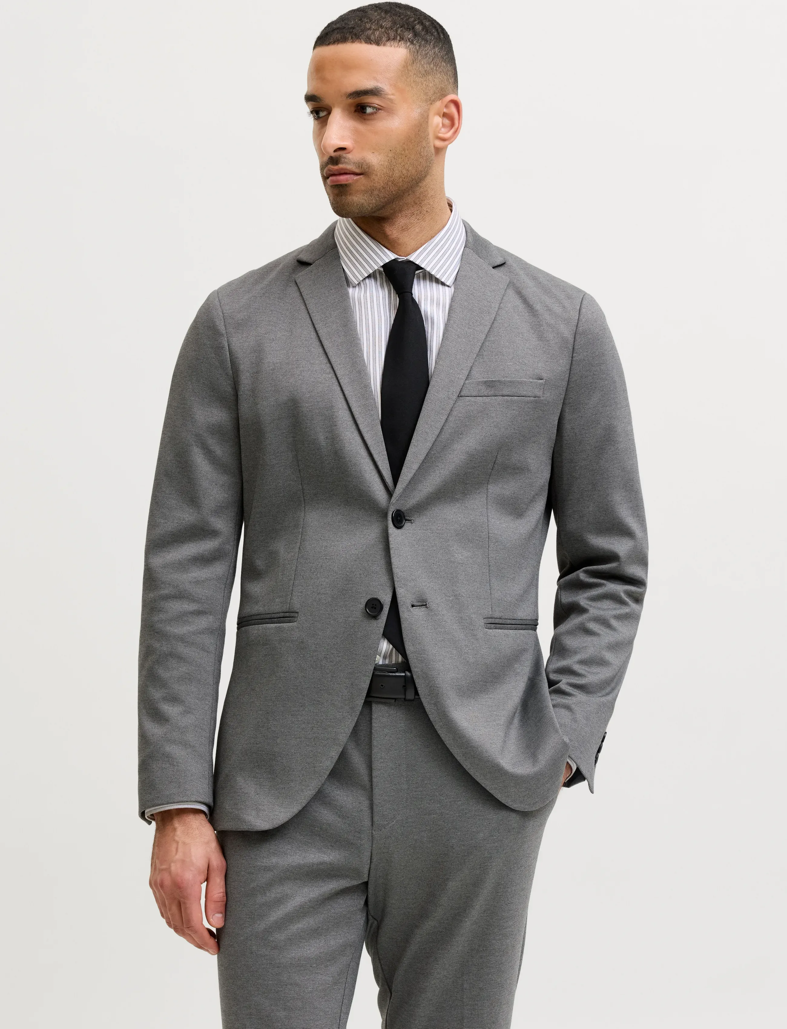 Jack & Jones Jprjaxon Jersey Blazer Noos, 46, Grey, Blazere > Dobbeltradede Blazere, Herre