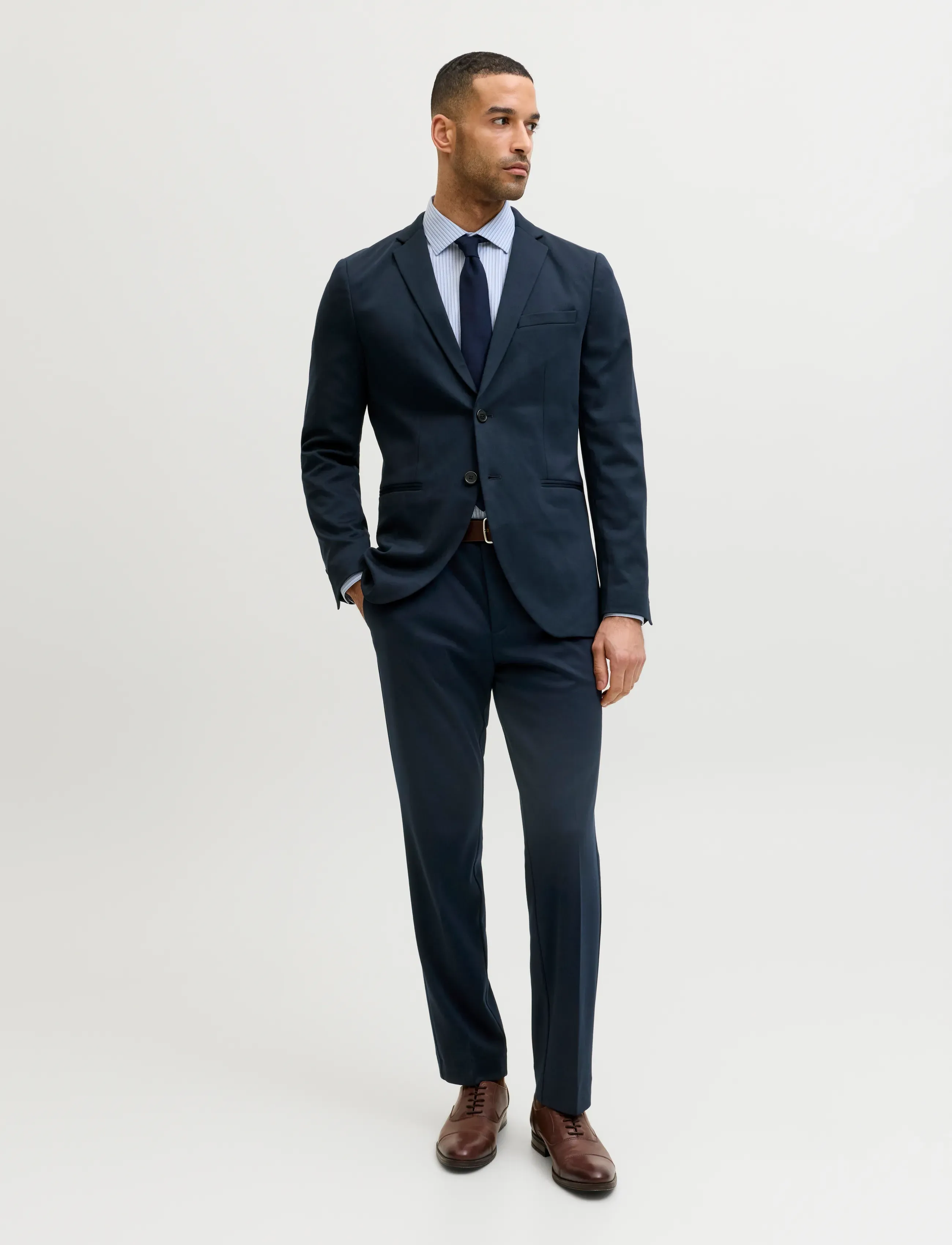Jack & Jones - JPRJAXON JERSEY TROUSER NOOS - suit trousers - dark navy - 4