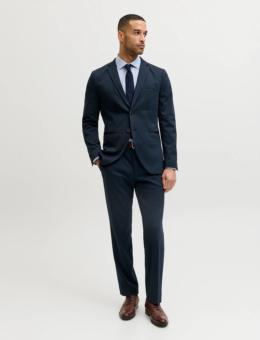 Jack & Jones - JPRJAXON JERSEY TROUSER NOOS - kostymbyxor - dark navy - 4