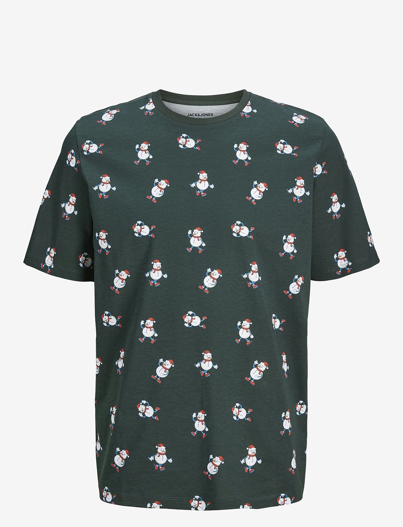 Jack & Jones - JJXMAS MERRY AOP TEE SS CREW NECK - scarab - 1