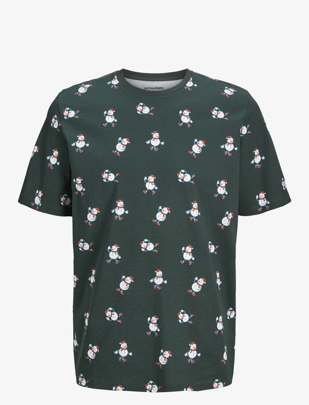 Jack & Jones - JJXMAS MERRY AOP TEE SS CREW NECK - krótki rękaw - scarab - 1