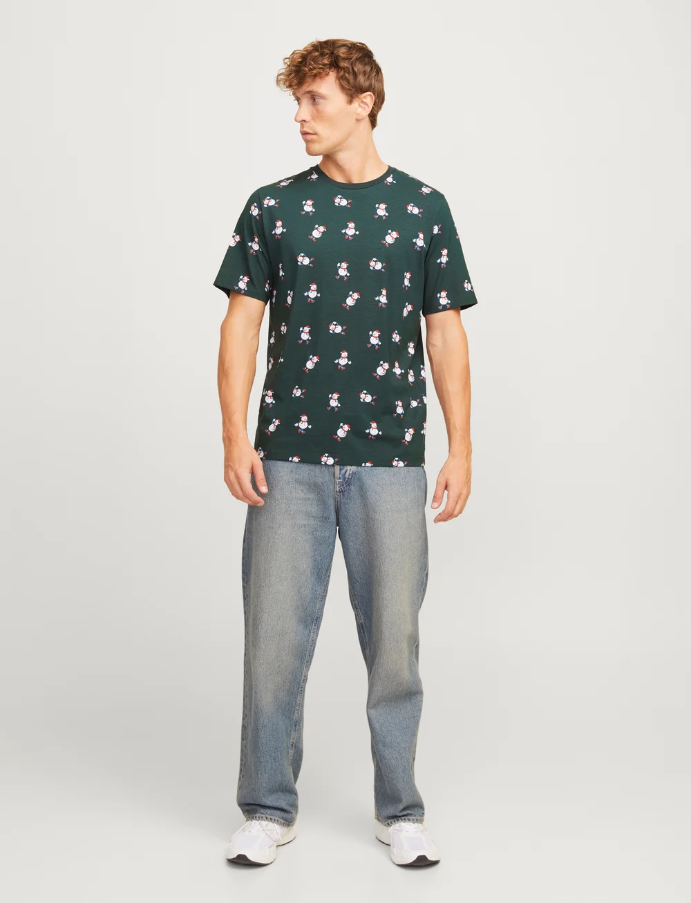 Jack & Jones - JJXMAS MERRY AOP TEE SS CREW NECK - krótki rękaw - scarab - 3