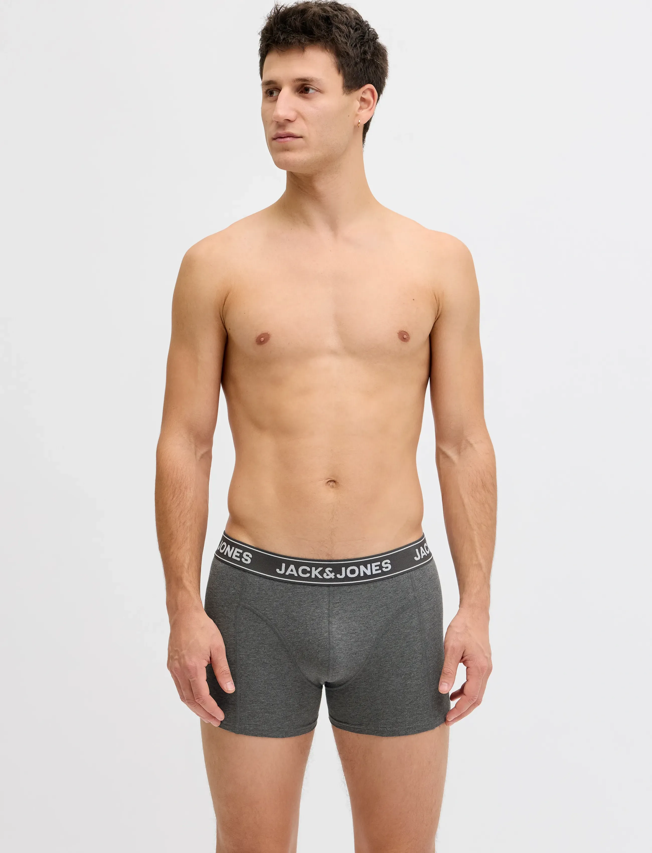 Jack & Jones Jacblack Friday Trunks 3 Pack, XL, Grey, Undertøj > Boksere, Herre