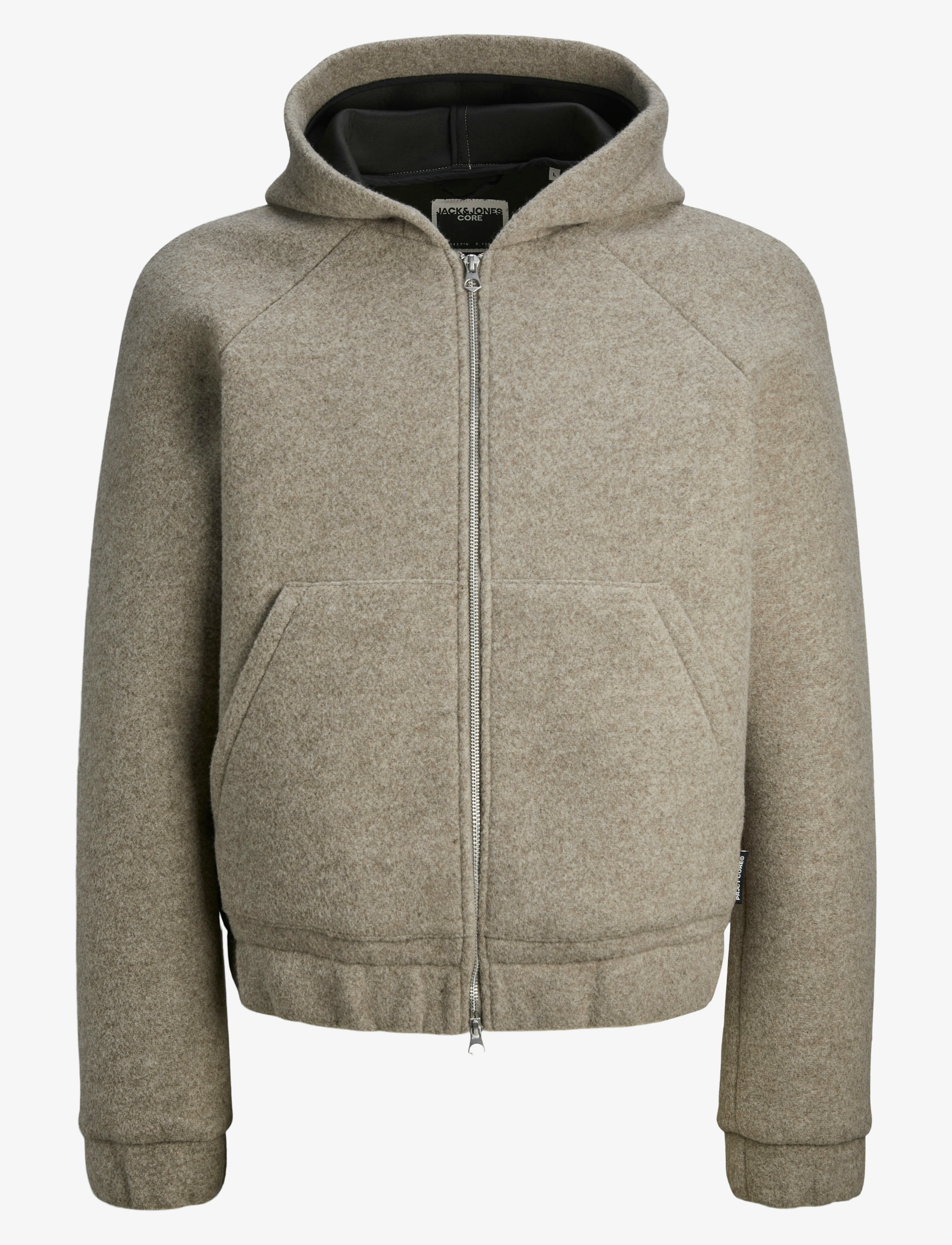 Jack & Jones JCOTERRAIN BONDED WOOL HOODIE LN - Sweatshirts & hættetrøjer - GREY MELANGE / beige
