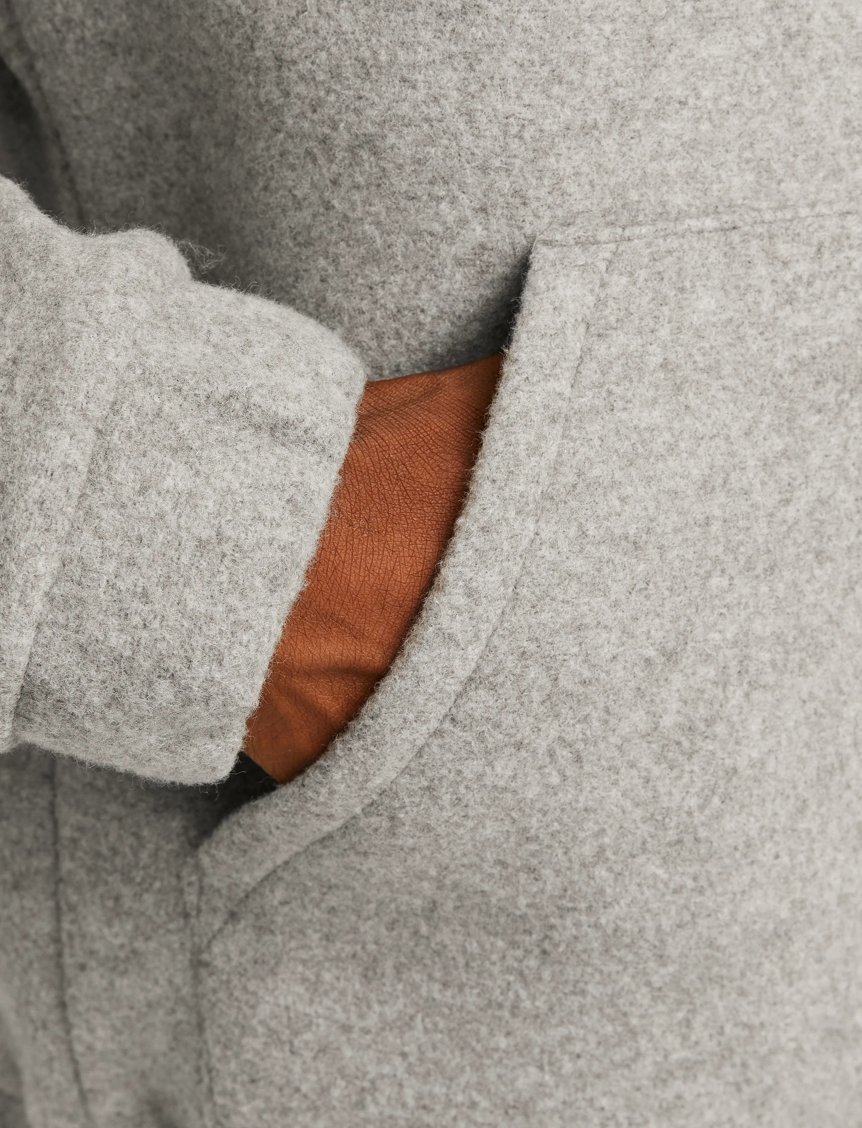 Jack & Jones - JCOTERRAIN BONDED WOOL HOODIE LN - sweats à capuche - grey melange - 4