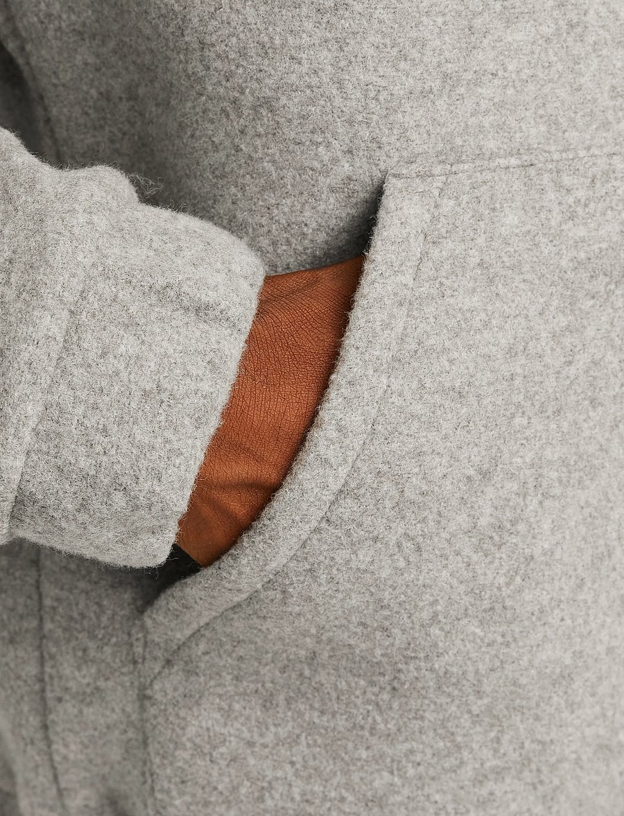Jack & Jones - JCOTERRAIN BONDED WOOL HOODIE LN - sweats à capuche - grey melange - 4