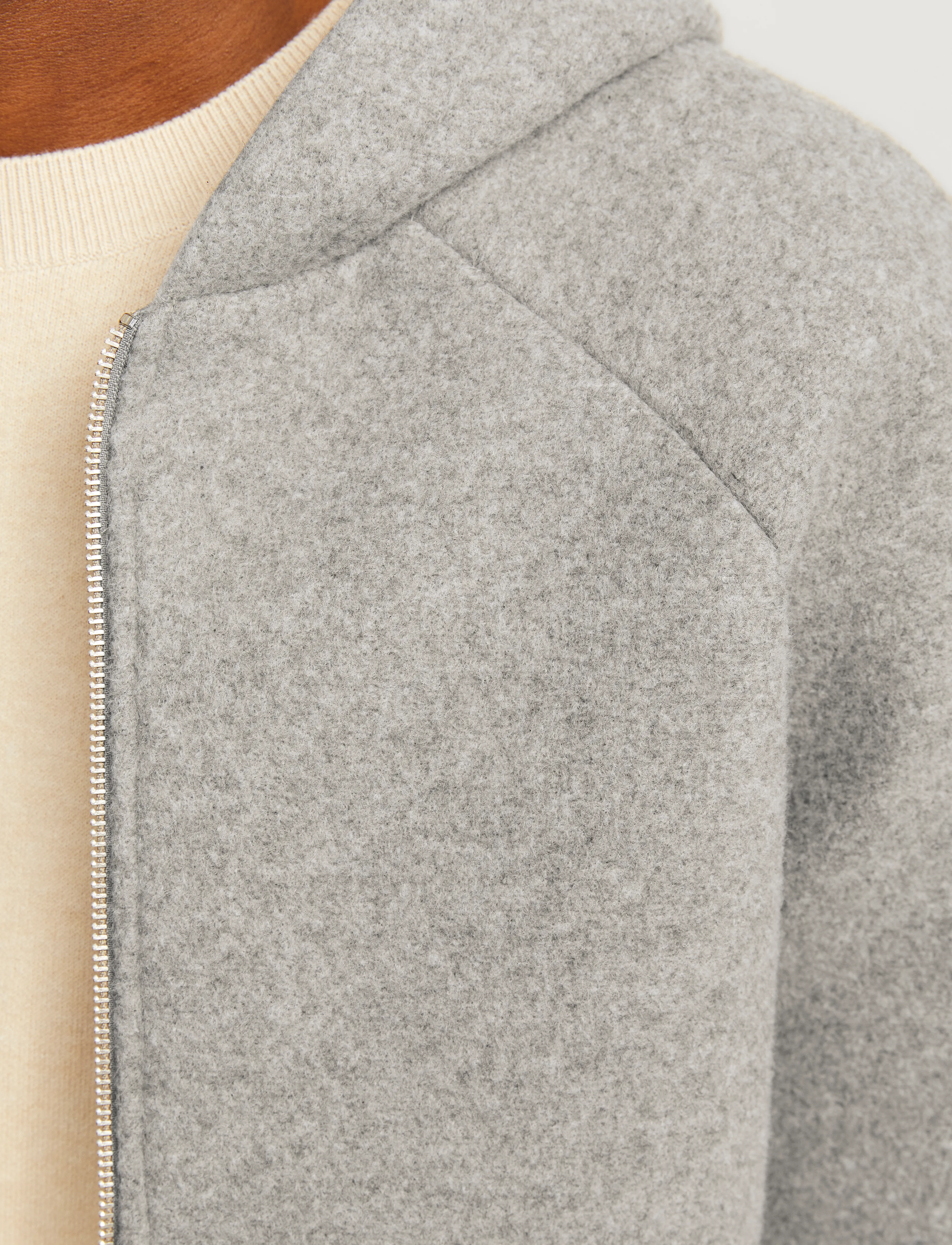 Jack & Jones - JCOTERRAIN BONDED WOOL HOODIE LN - sweats à capuche - grey melange - 5