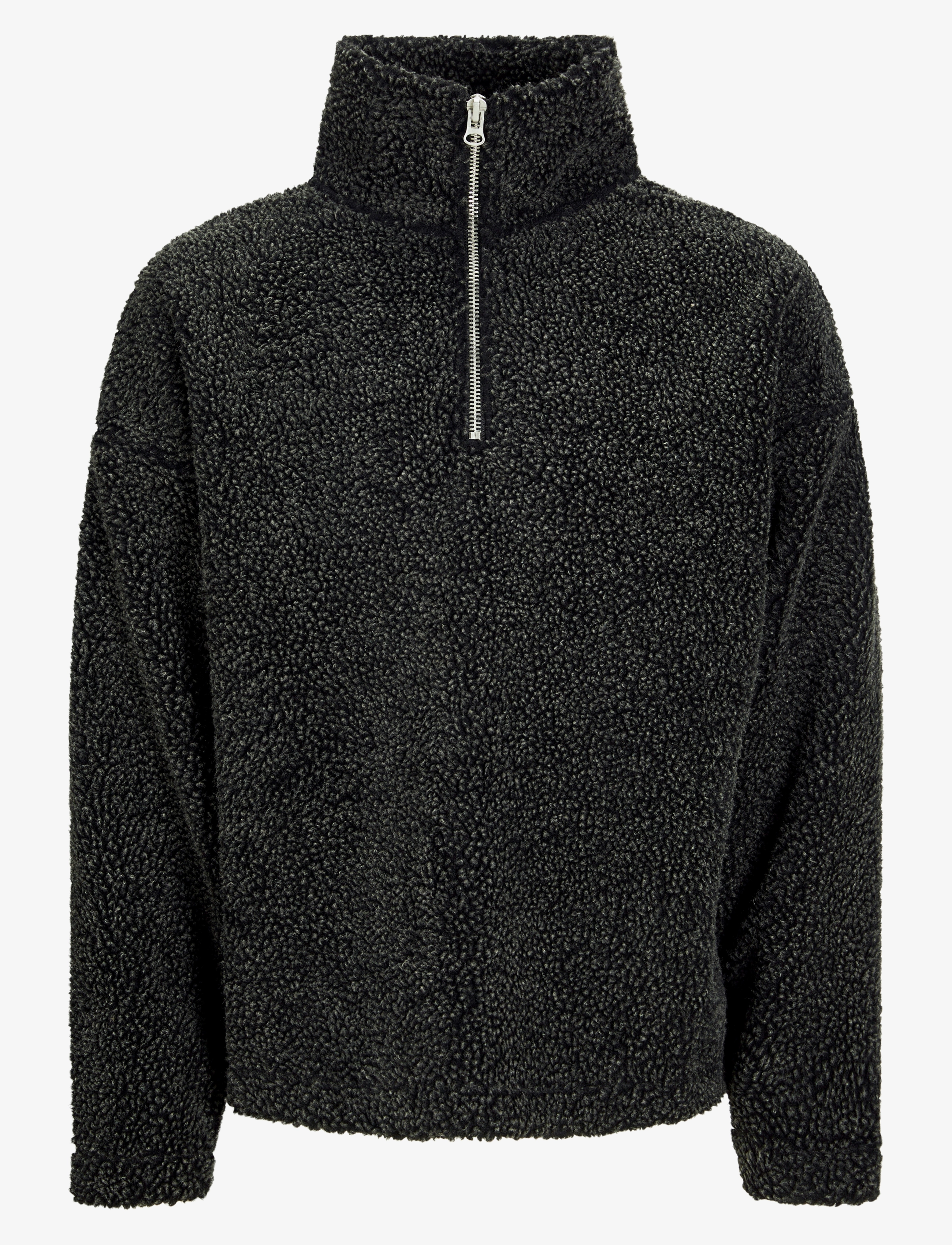 Jack & Jones JORROXBURY TEDDY SWEAT HIGH NECK LN - Mid layer jackets - BLACK / black