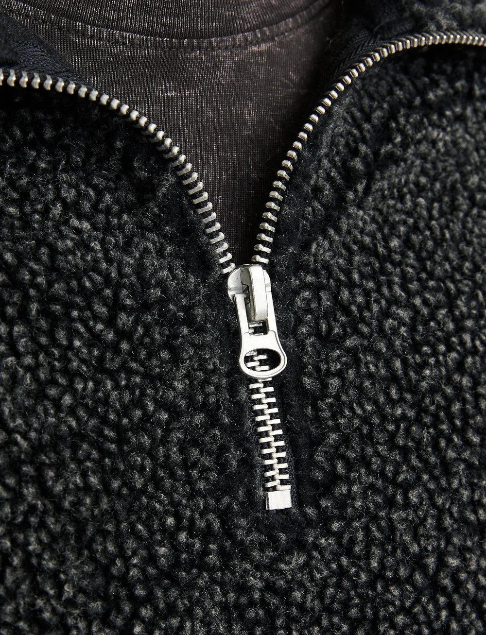 Jack & Jones - JORROXBURY TEDDY SWEAT HIGH NECK LN - teddy kampsunid - black - 3