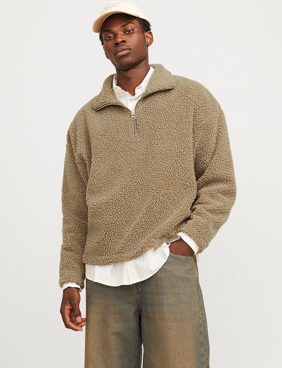 Jack & Jones - JORROXBURY TEDDY SWEAT HIGH NECK LN - teddy-truien - cornstalk - 0