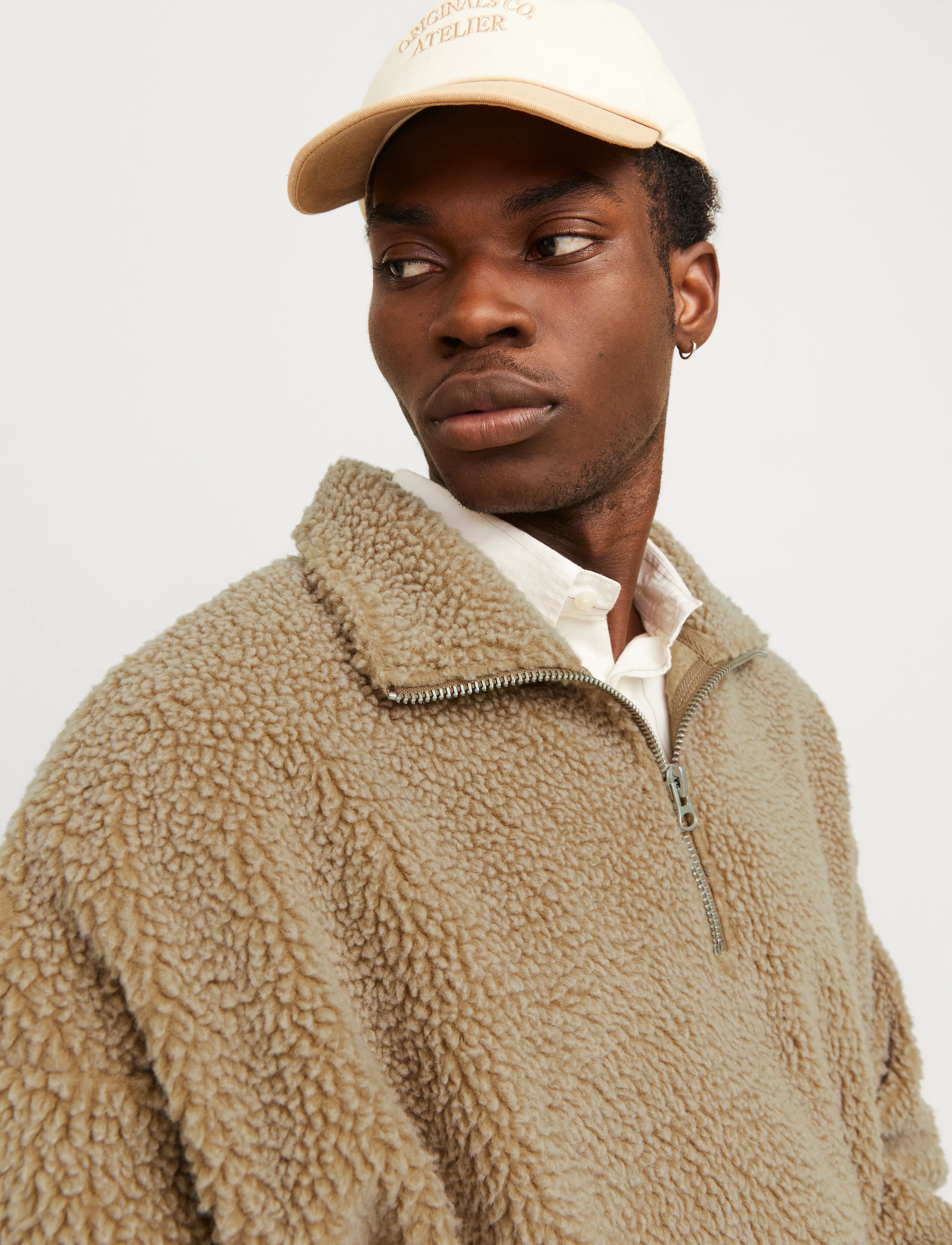 Jack & Jones - JORROXBURY TEDDY SWEAT HIGH NECK LN - fleecetrøjer - cornstalk - 3