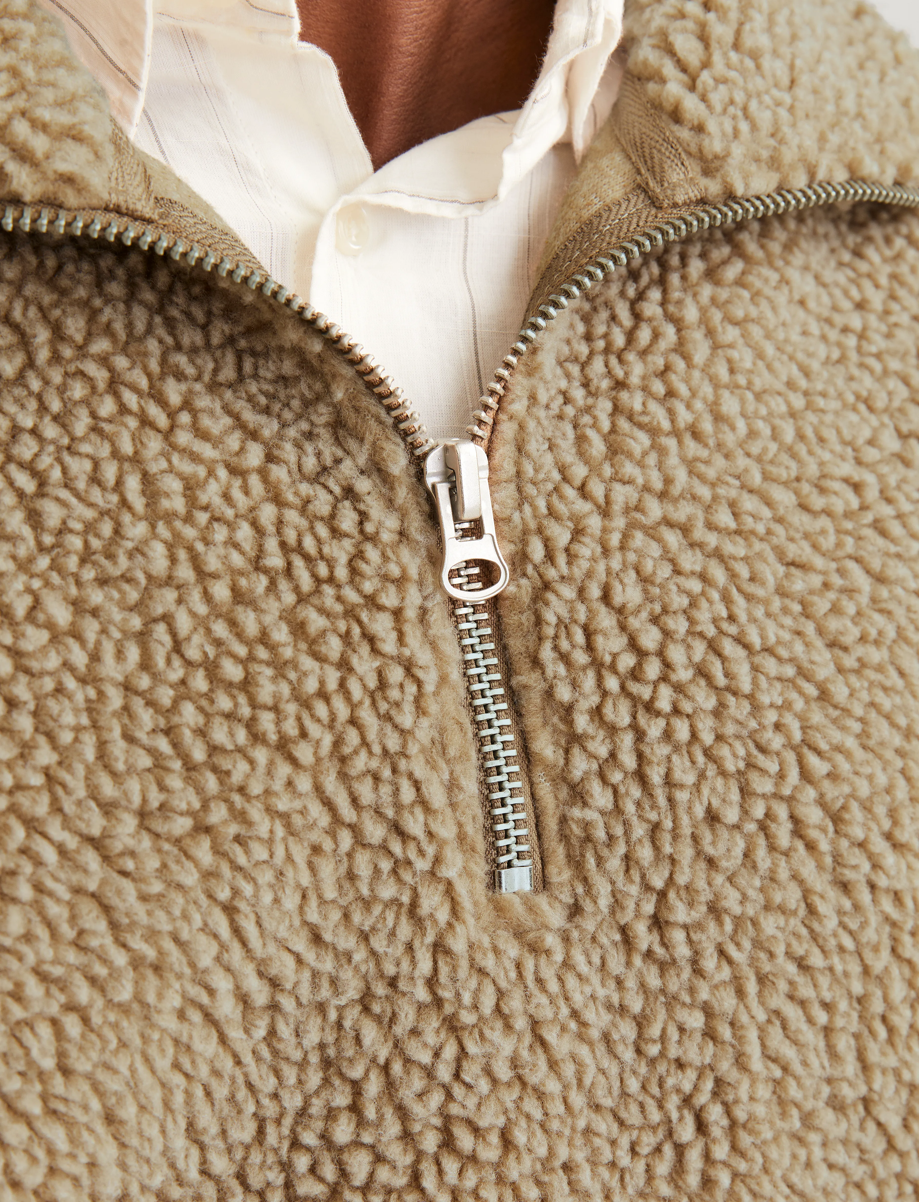 Jack & Jones - JORROXBURY TEDDY SWEAT HIGH NECK LN - fleecetrøjer - cornstalk - 5