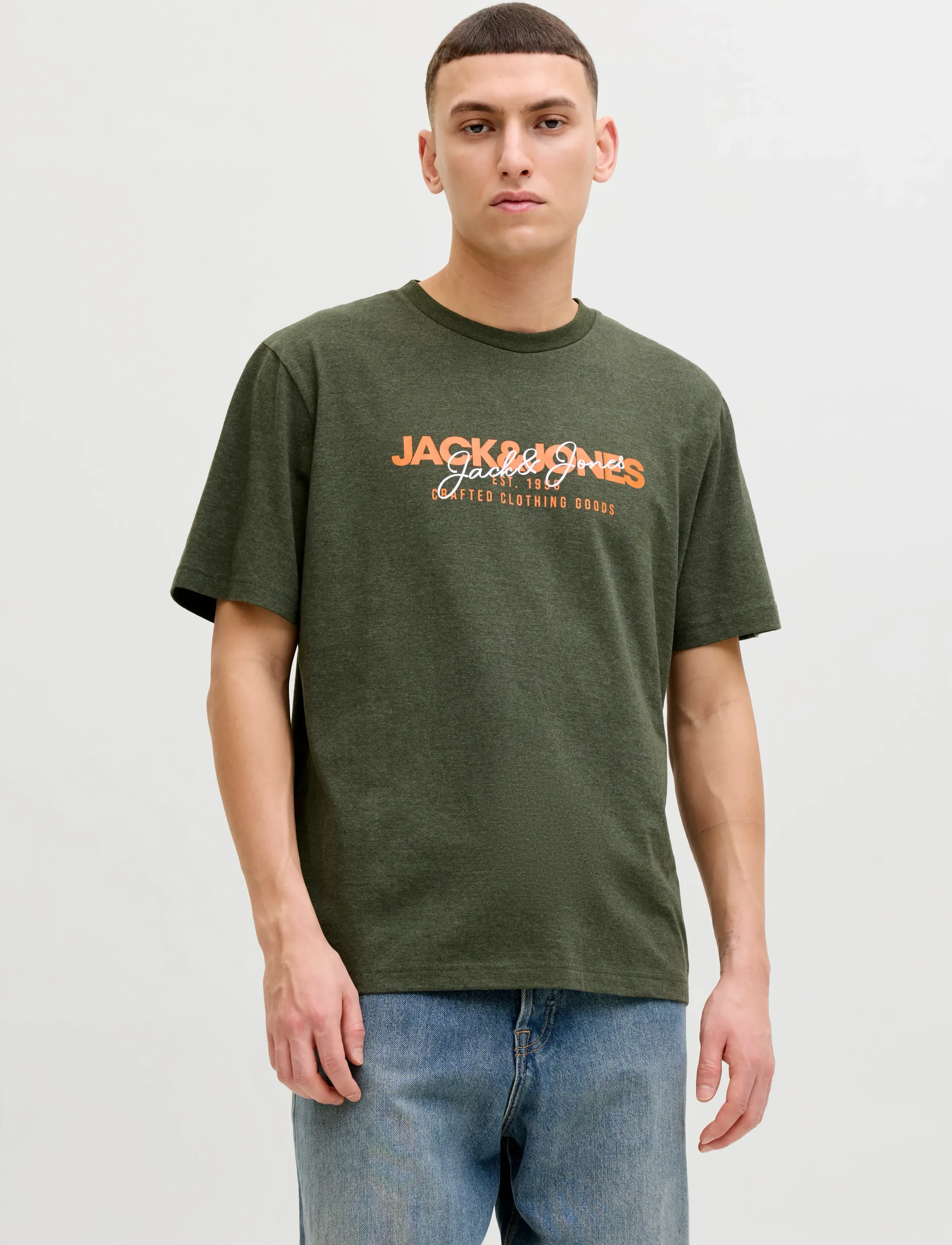Jack & Jones JJALVIS TEE SS CREW NECK 3PK MP - Kollektionen - KOMBU GREEN / navy